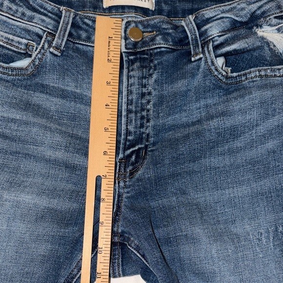 Flying Monkey Womens Straight Leg Distressed Medium Wash Jeans F5205 Size 30