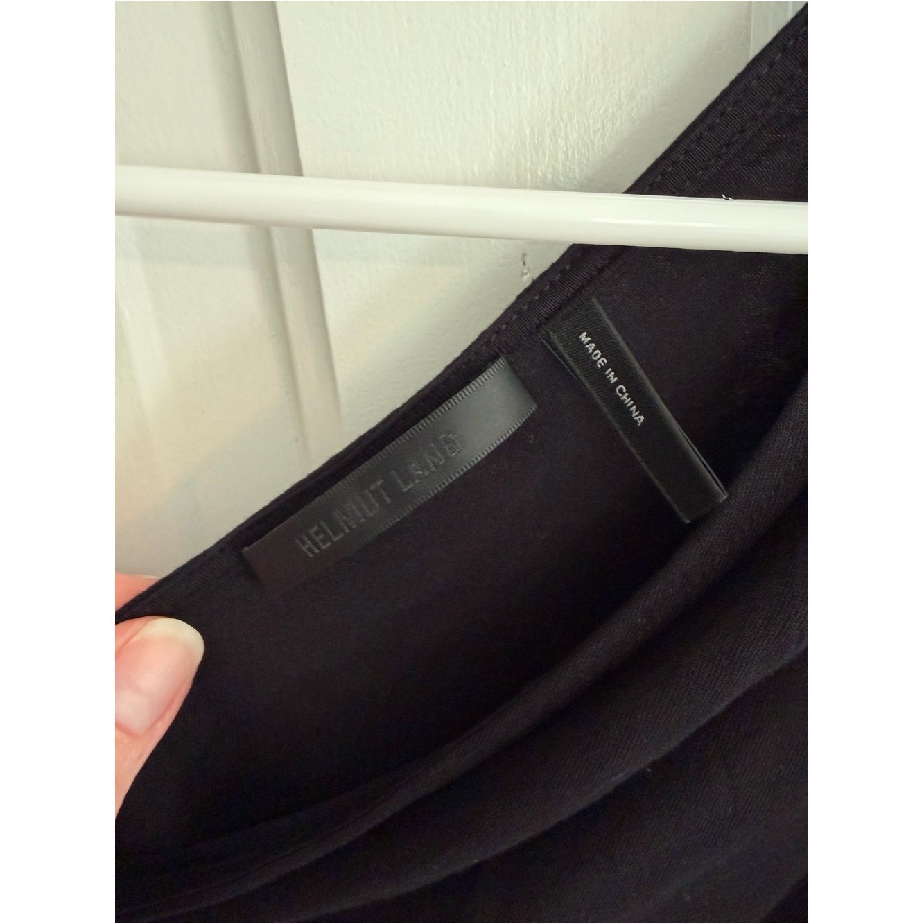 Helmut Lang Asymmetric Long Sleeve Jersey Top Black Size L