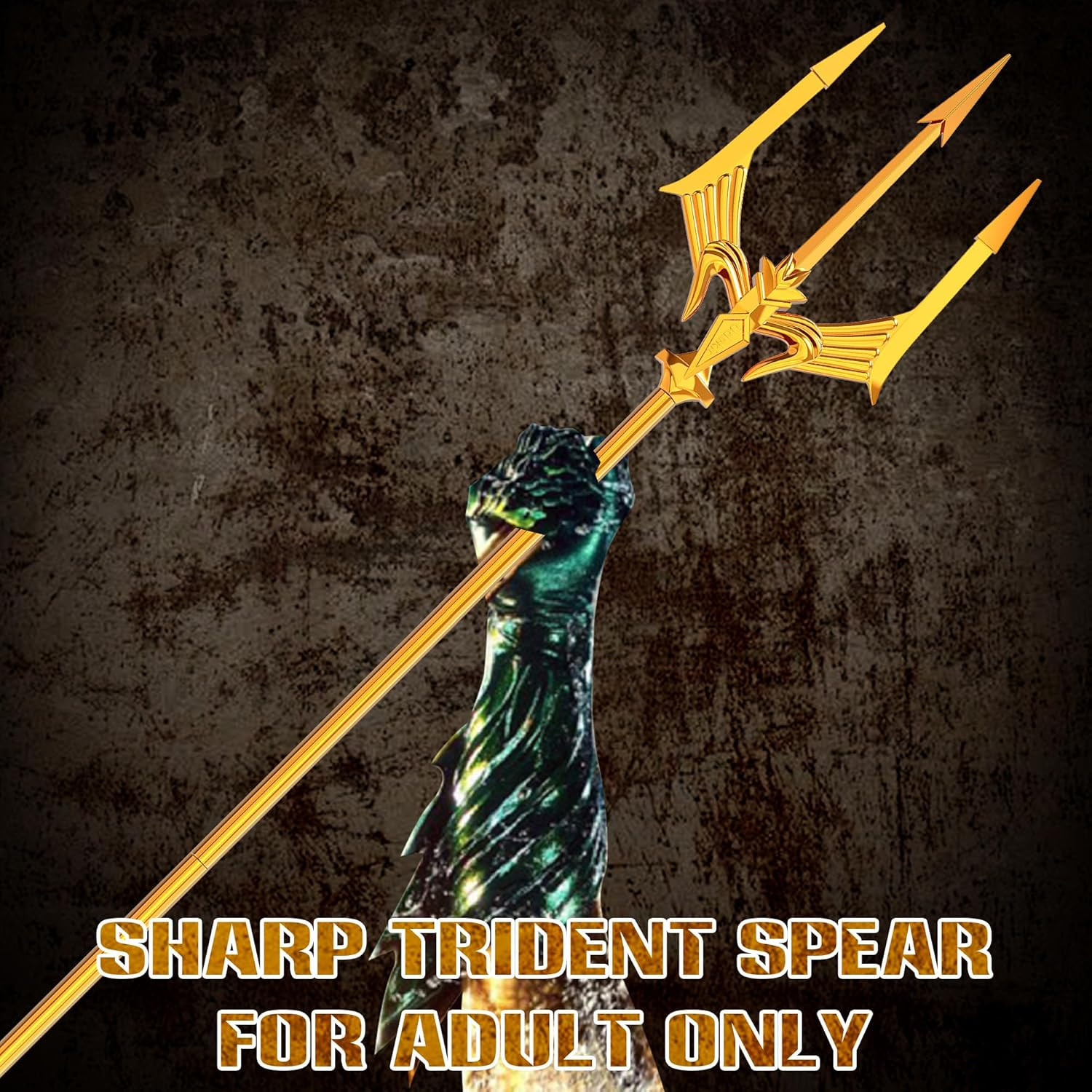 Metal Trident Spear 78 Inches Adjustable Length Cosplay Costume 3-Pronged Poseid