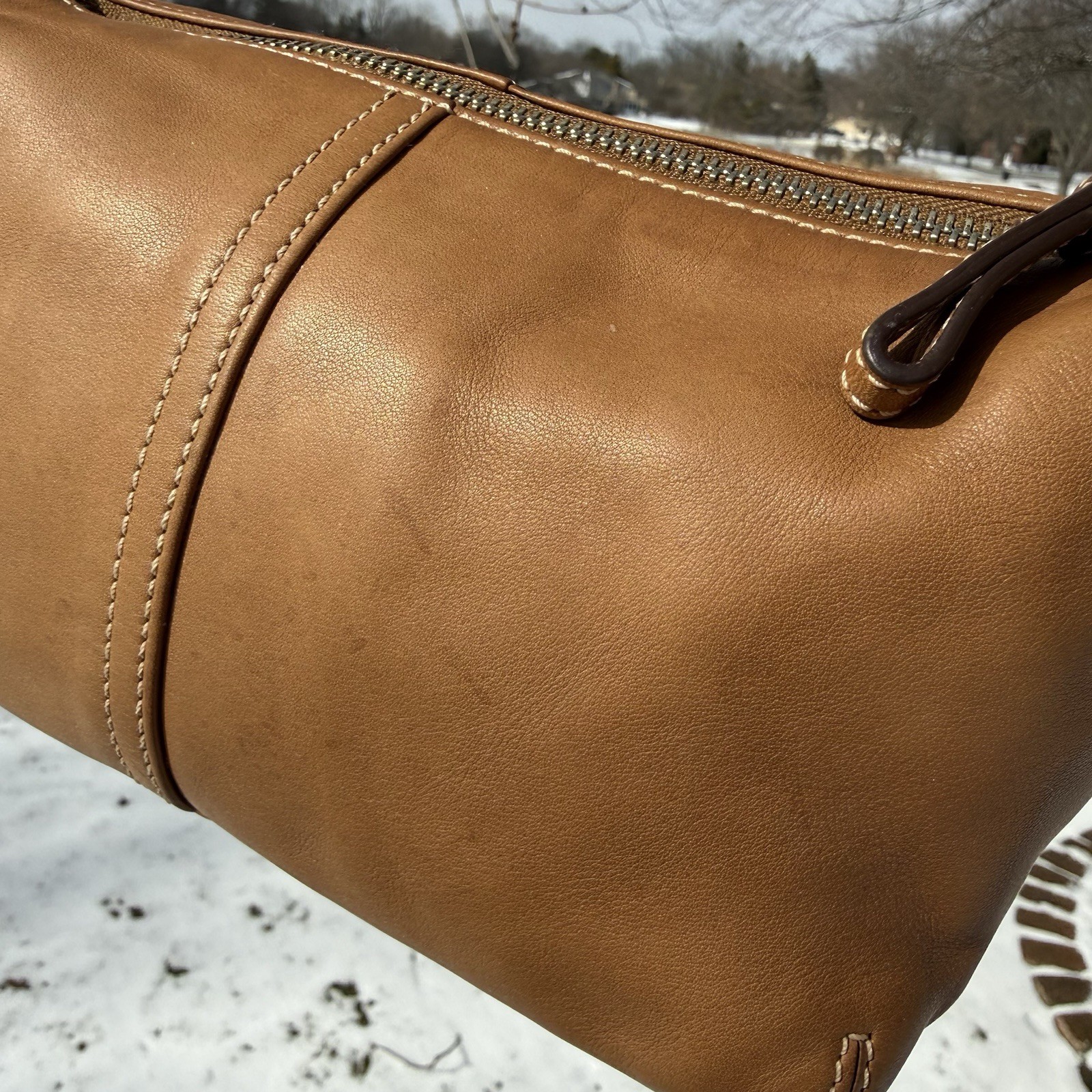 COACH 9564 British Tan Leather Legacy Demi Hobo Shoulder Bag Convertible Strap
