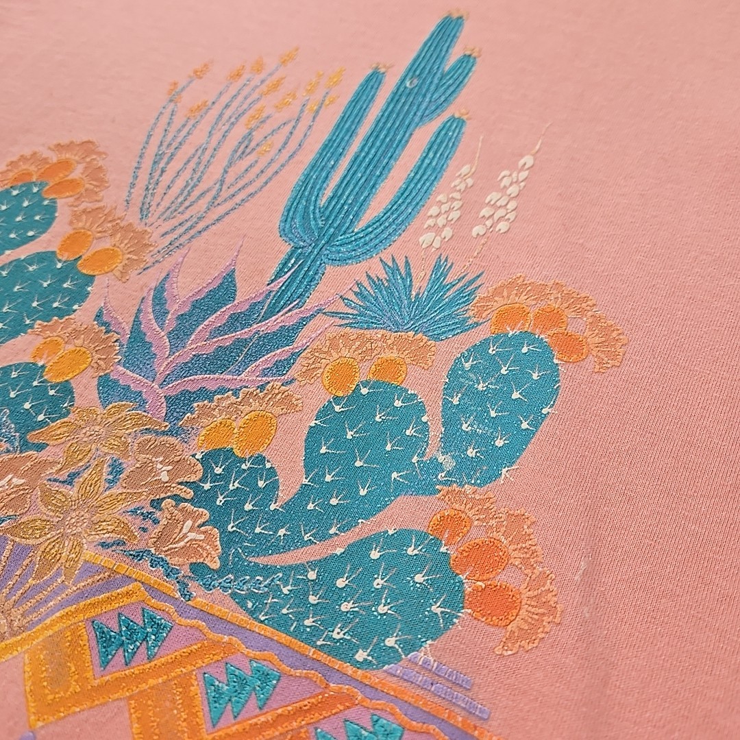VTG 90s Single Stitch T Shirt New Mexico Cactus Puffy 3D Graphic Print Oneita M