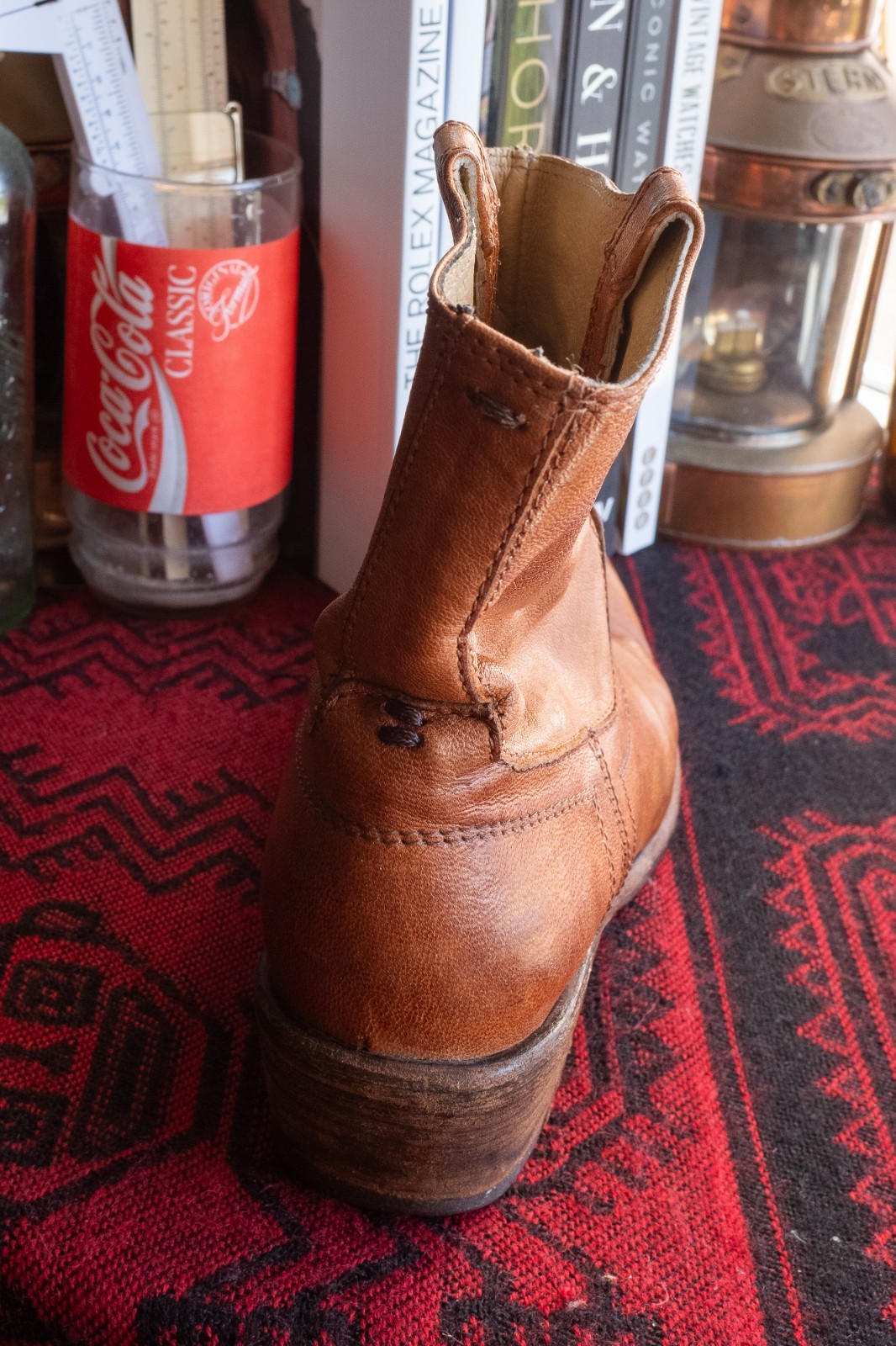 Frye Carson Tab Women’s Brown Leather Pull On Boots Size 7.5