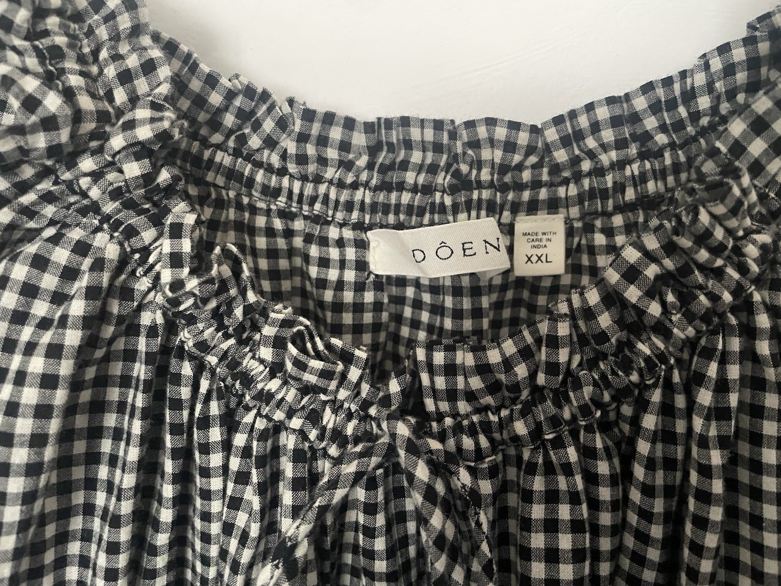 Doen Emmaretta Organic Cotton Voile Gingham Dress, XXL