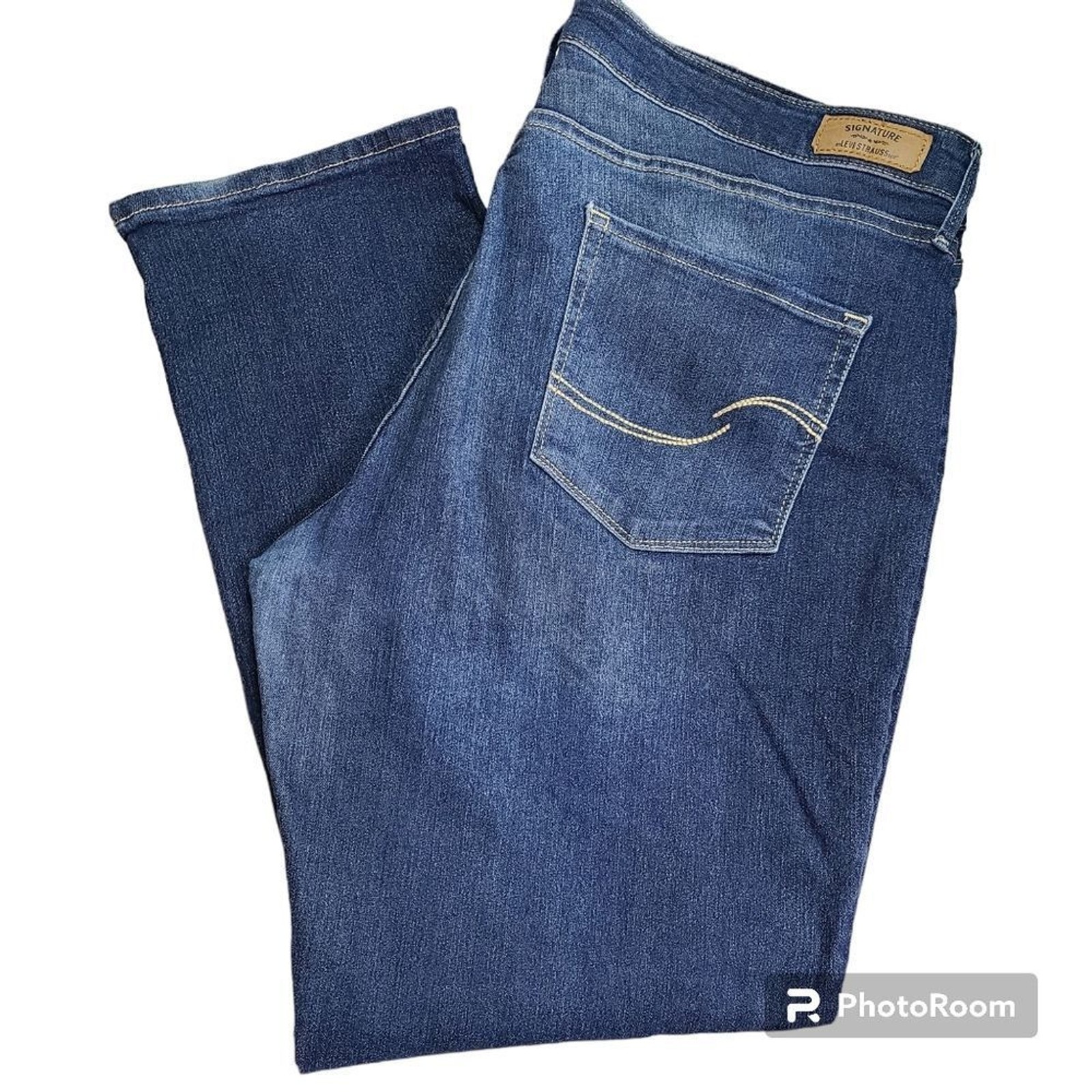Levi’s Womens Size 20M Modern Slim Skinny Jeans Dark Blue Denim Worn-in Fade