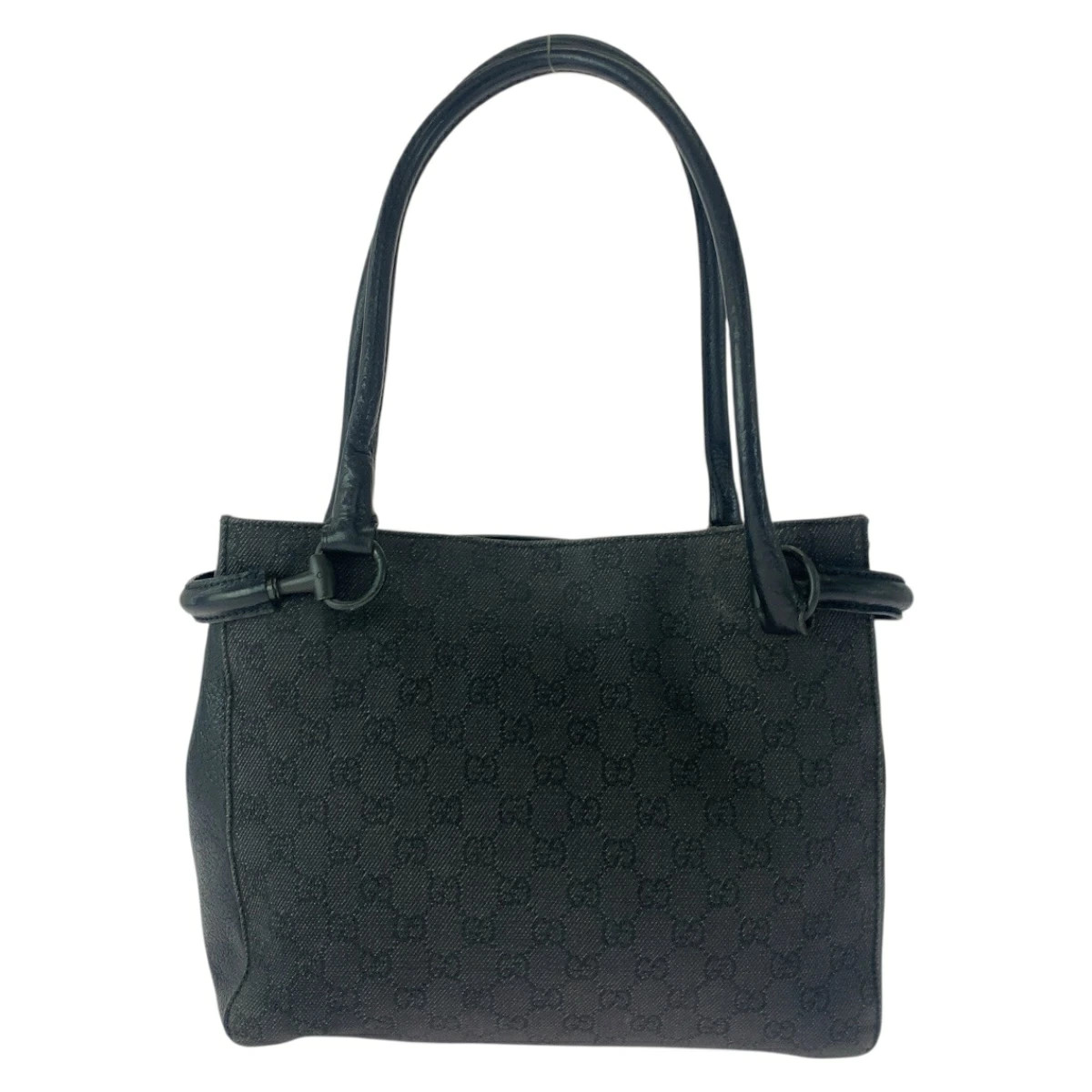 GUCCI GG Canvas Tote Bag Black Shoulder Bag 11.6in x 10.4in x 3in