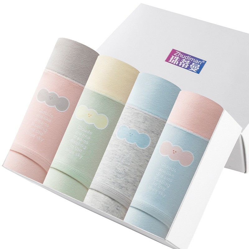 4Pcs Women’s Cotton Antibacterial Underwear – Extended Crotch, Breathable Boxe