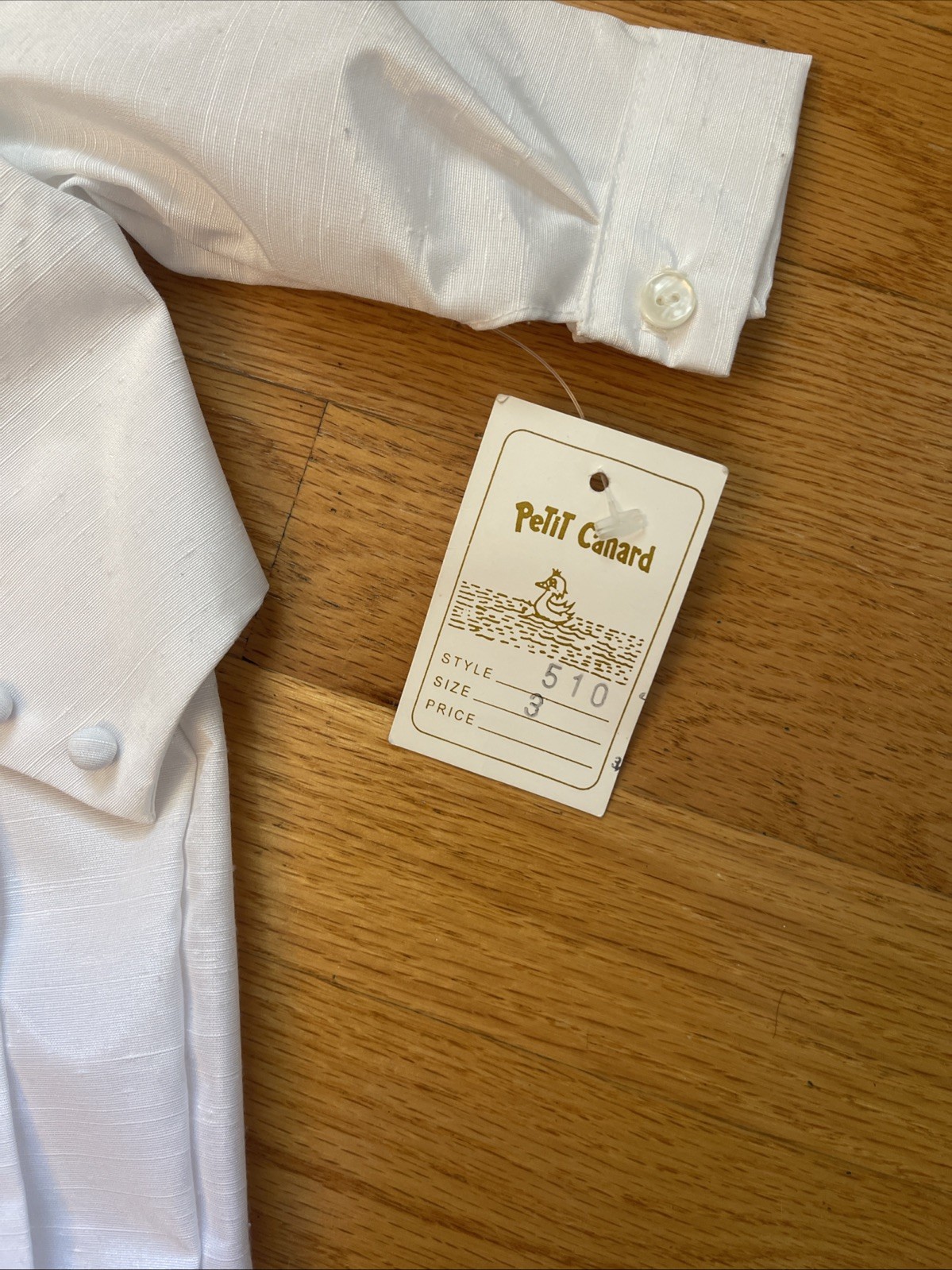 NEW Petit canard Boys Christening Baptism Suit 3 Months White Silk Looking