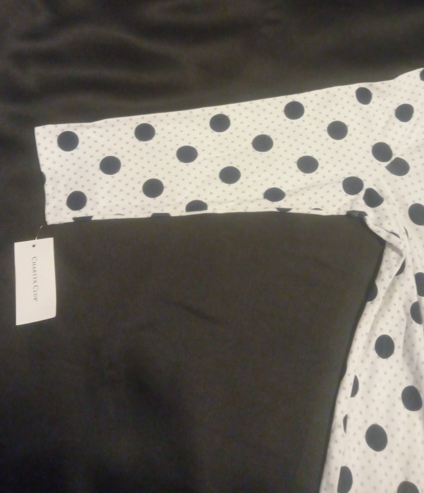 Charter Club Women’s Small White Polka Dot Boat Neck Top NWT (Read Description)