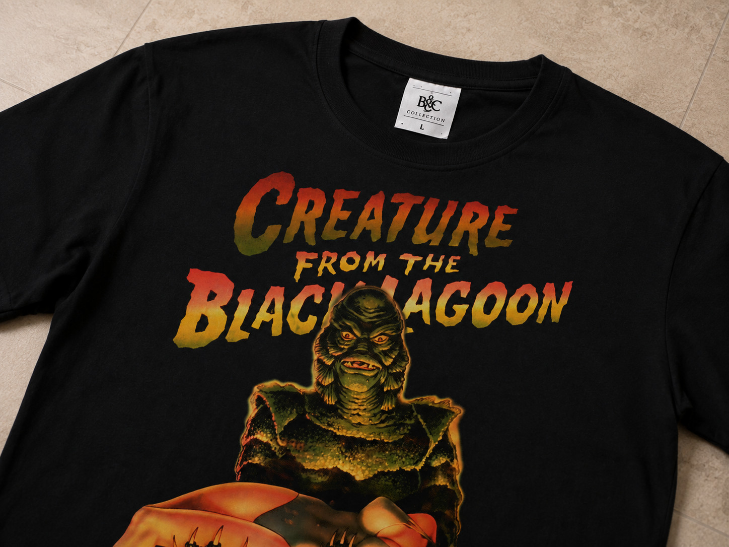 Creature From The Black Lagoon Horror Retro Vintage- B&C T-Shirt Unisex Size L