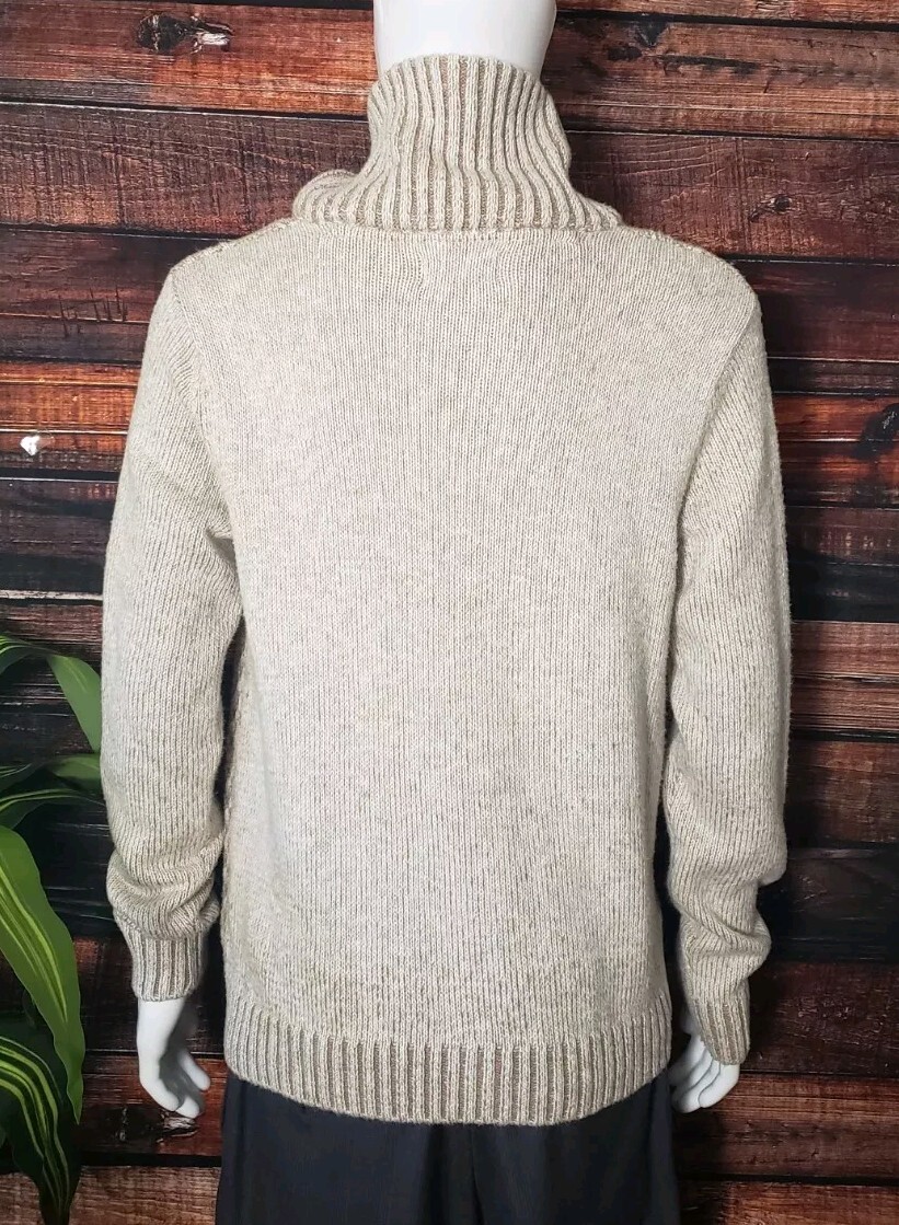 Method Sweater Size Large Beige Textured Knit Shawl Collar Toggle Button