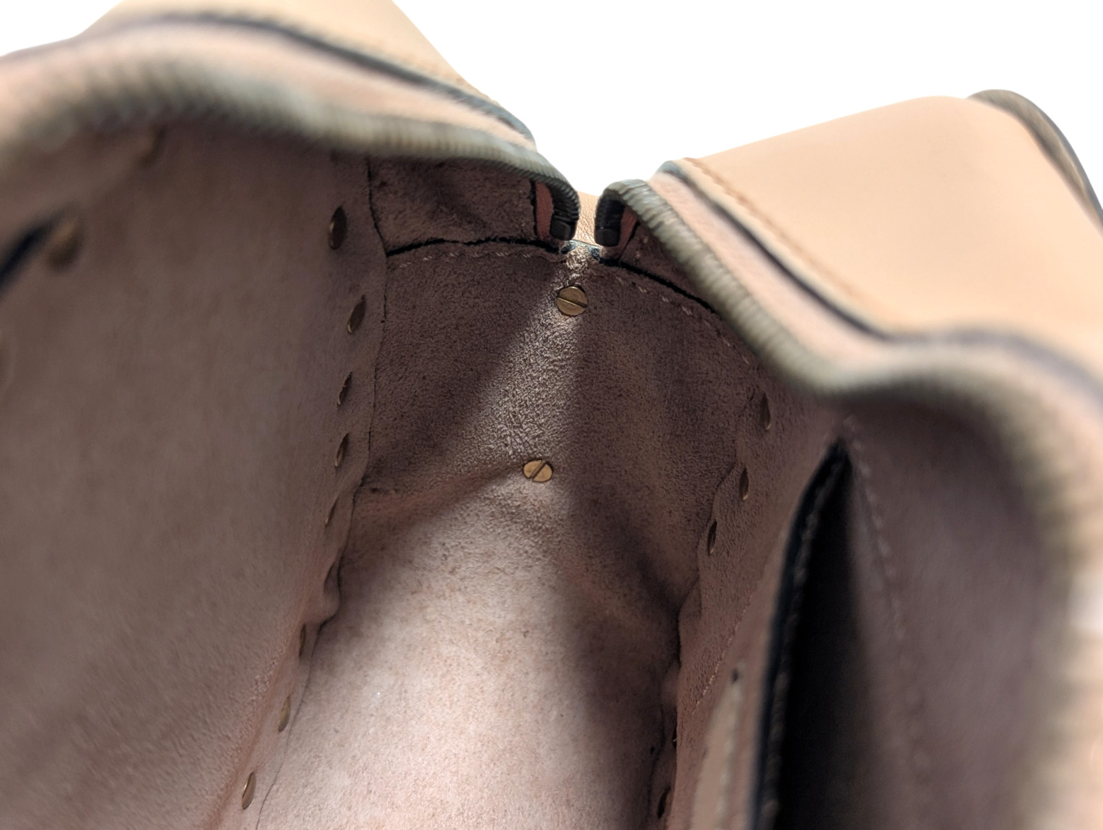Valentino Garavani Shoulder Bag Purse Rock Studs Leather Beige