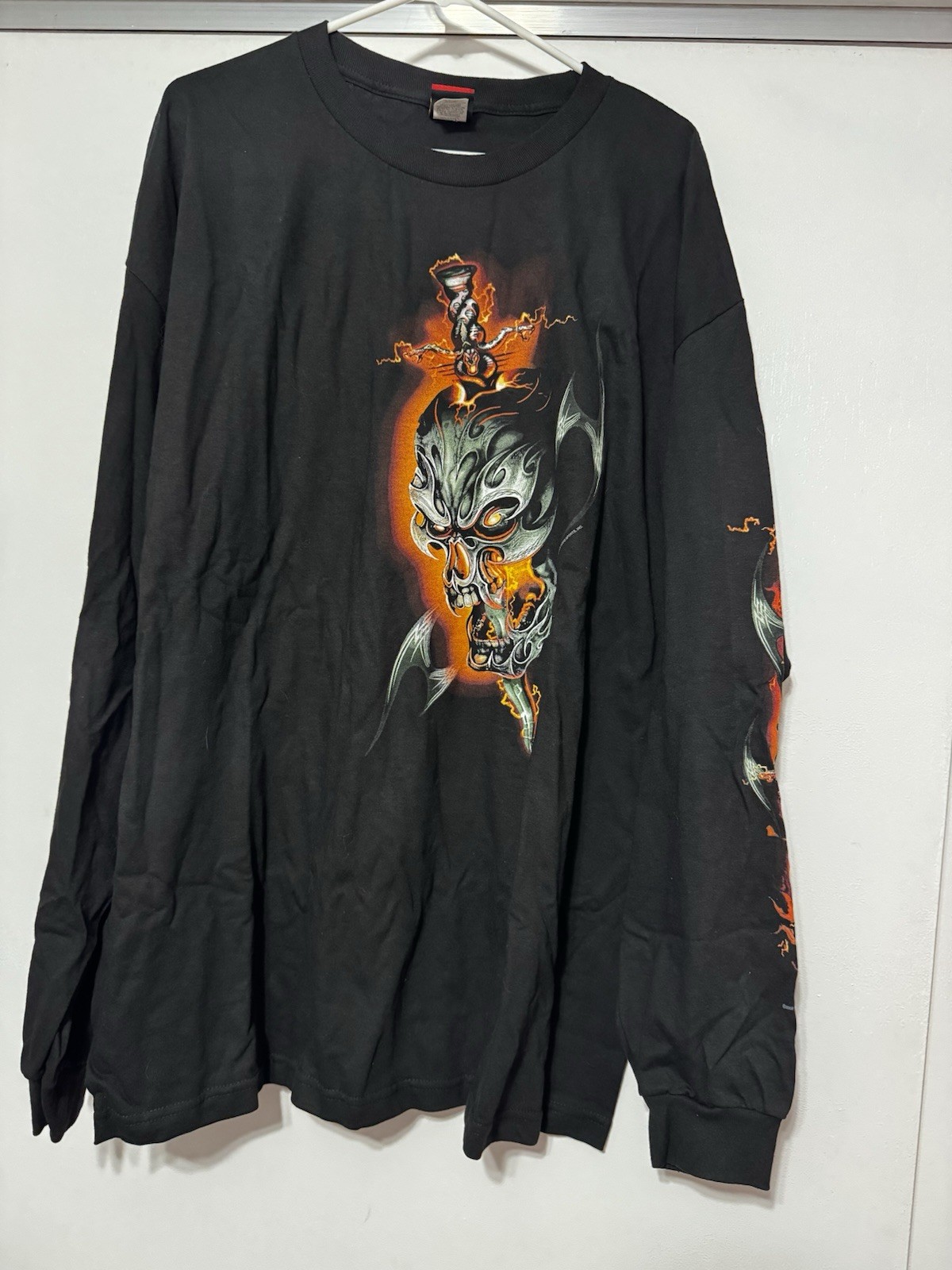 NWOT 2008 Hot Leathers Harley Motorcycle Long Sleeve Shirt Skull Sword Snake