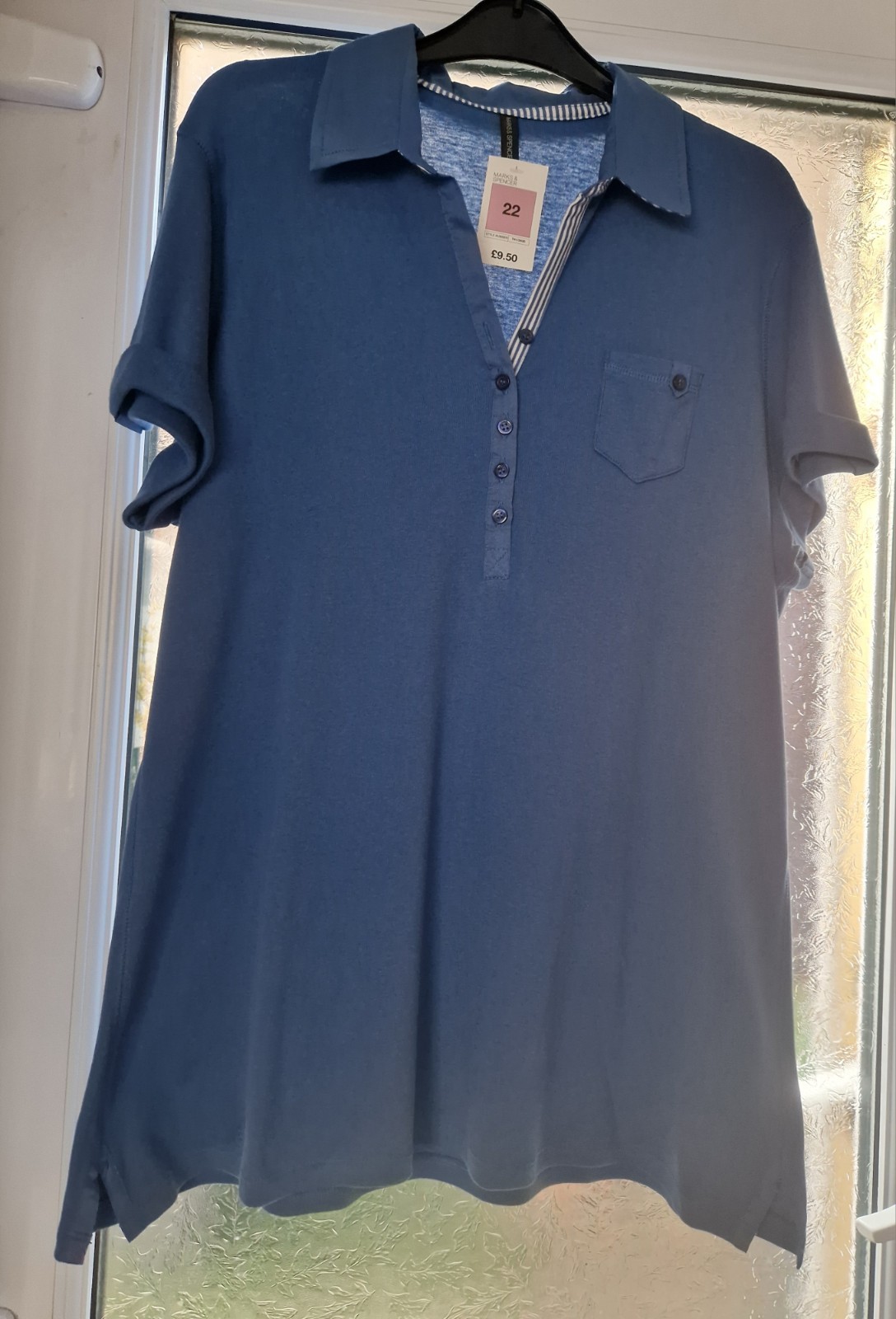 Marks & Spencer Ladies Polo T Shirt Relaxed Fit Top UK 22 UNISEX CLASSIC CASUAL