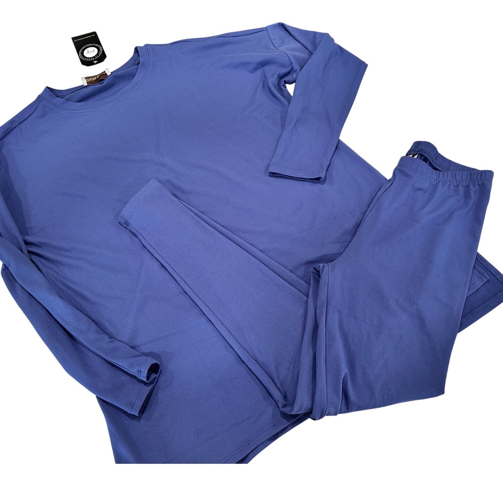 Zenana Womens Periwinkle Long Lounge Set Size Small
