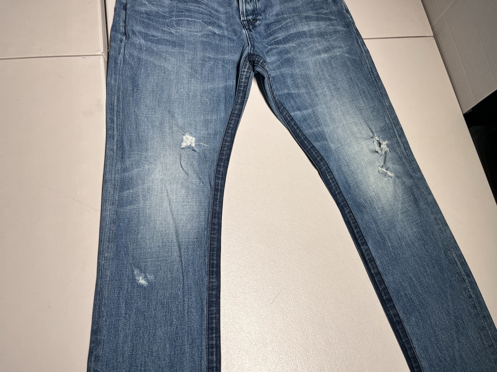 PRPS Jeans Mens 36 Blue Demon Denim Button Fly Straight Distressed VTG Y2K 34×33