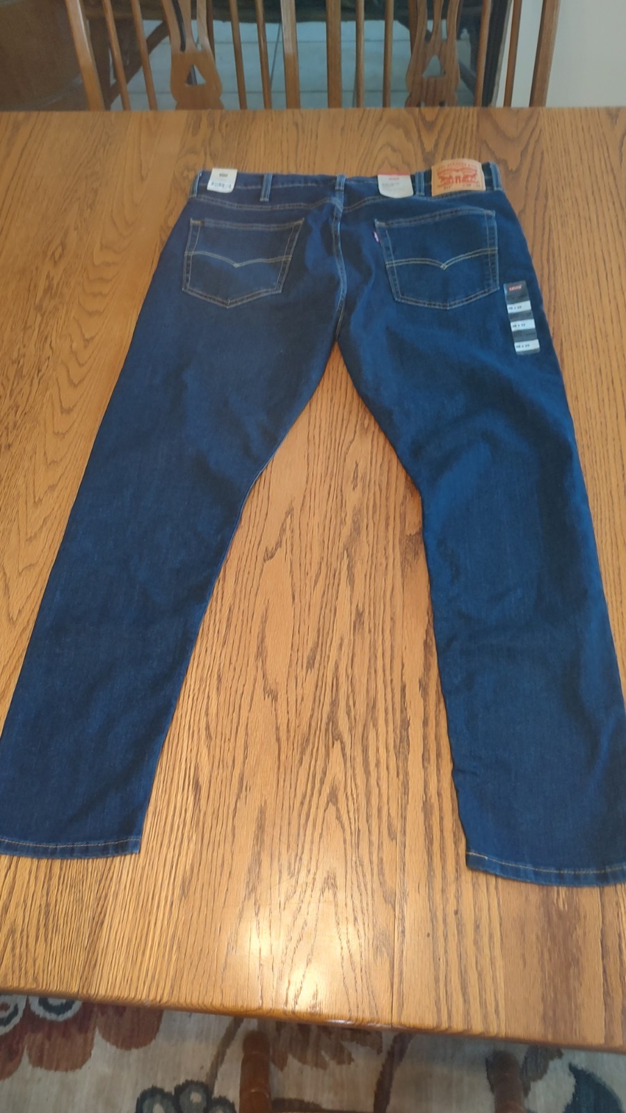 New Levi’s 512 Slim Taper Jeans 38×30 (Tagged 38×32) Dark Wash Irregular NWT