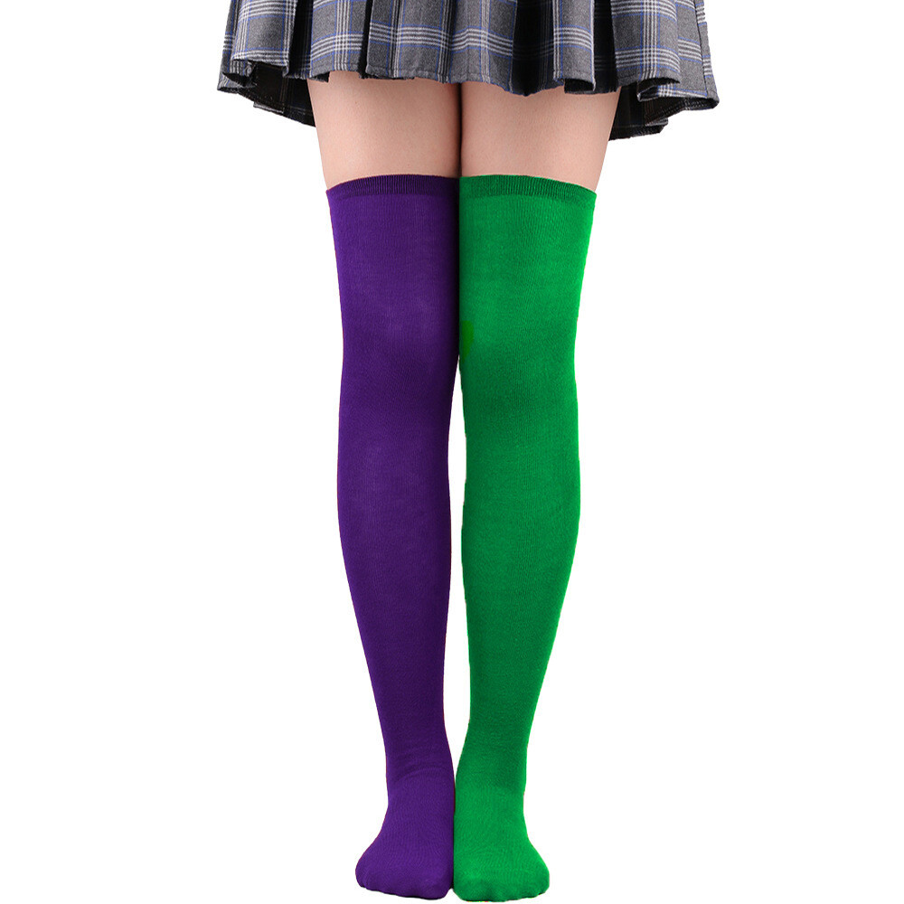 Soft Ladies Top Stay Up Extra Contrast Long Socks Thigh High Over the Knee Socks