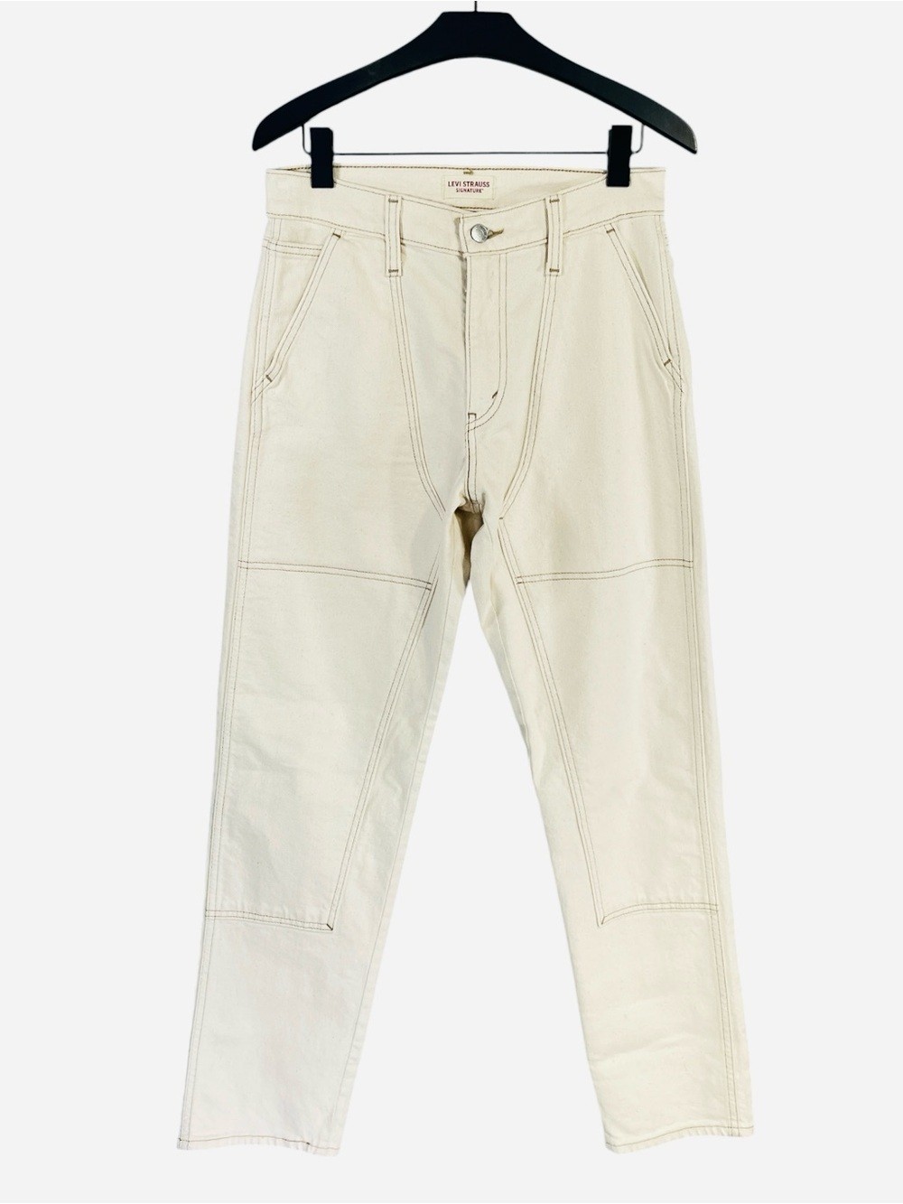 Levi Strauss Signature Off White/Cream Double Knee Straight Leg Jeans W29 X L32