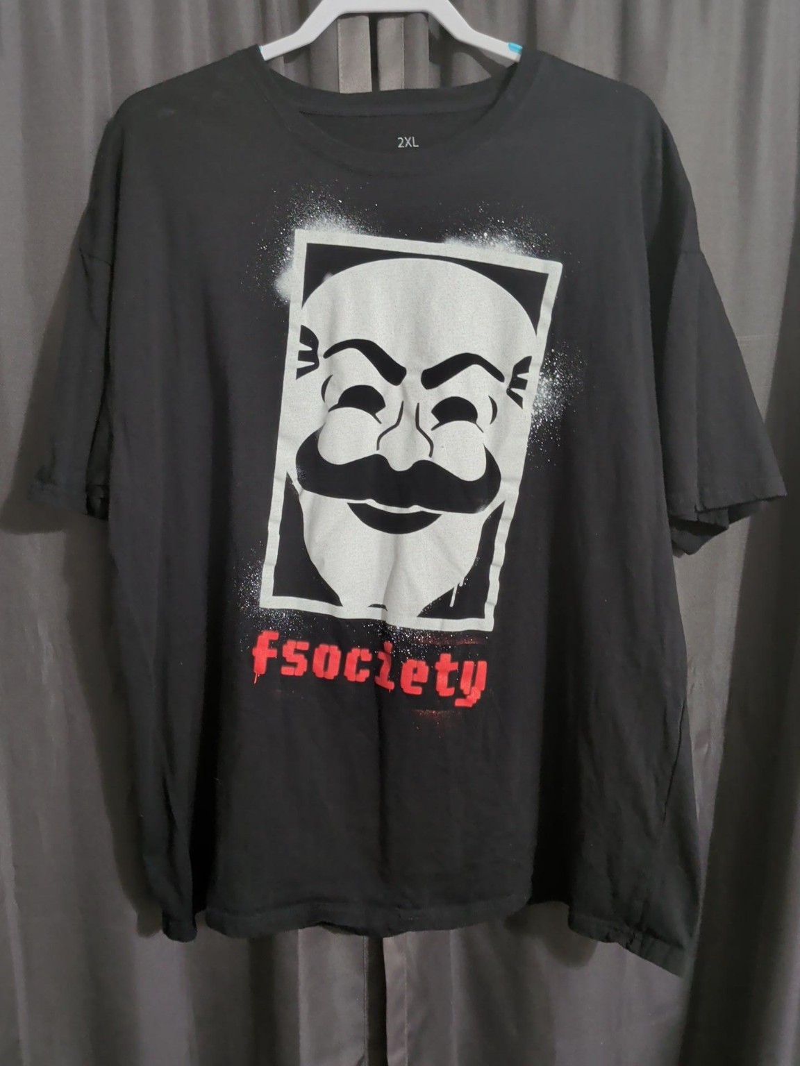Mr. Robot F Society Mens 2XL Black Graphic T Shirt Loot Crate Exclusive 2015 TV