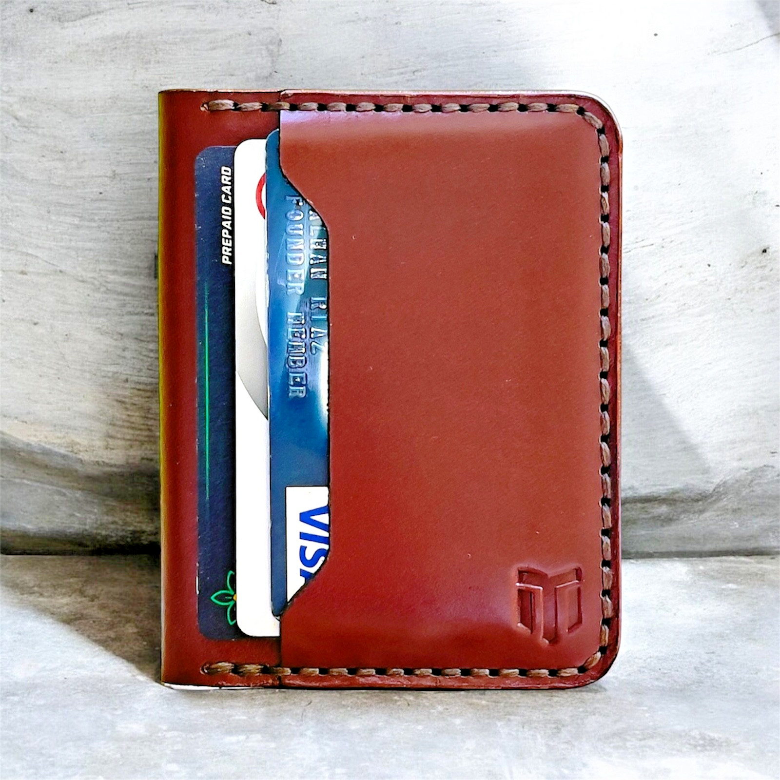 Men’s Slim Bifold Handmade Leather Wallet, RFID Blocking, Mnimalist Card Holder