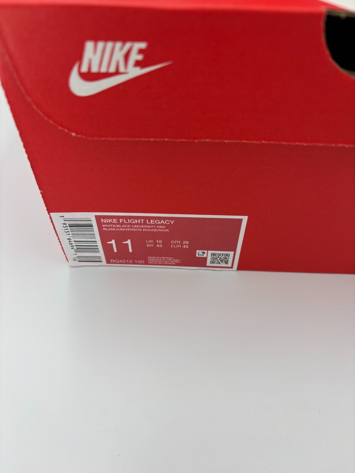 Nike Flight Legacy “White/University Red/Black” BQ4212-100 Men’s New [US 6.5-13]