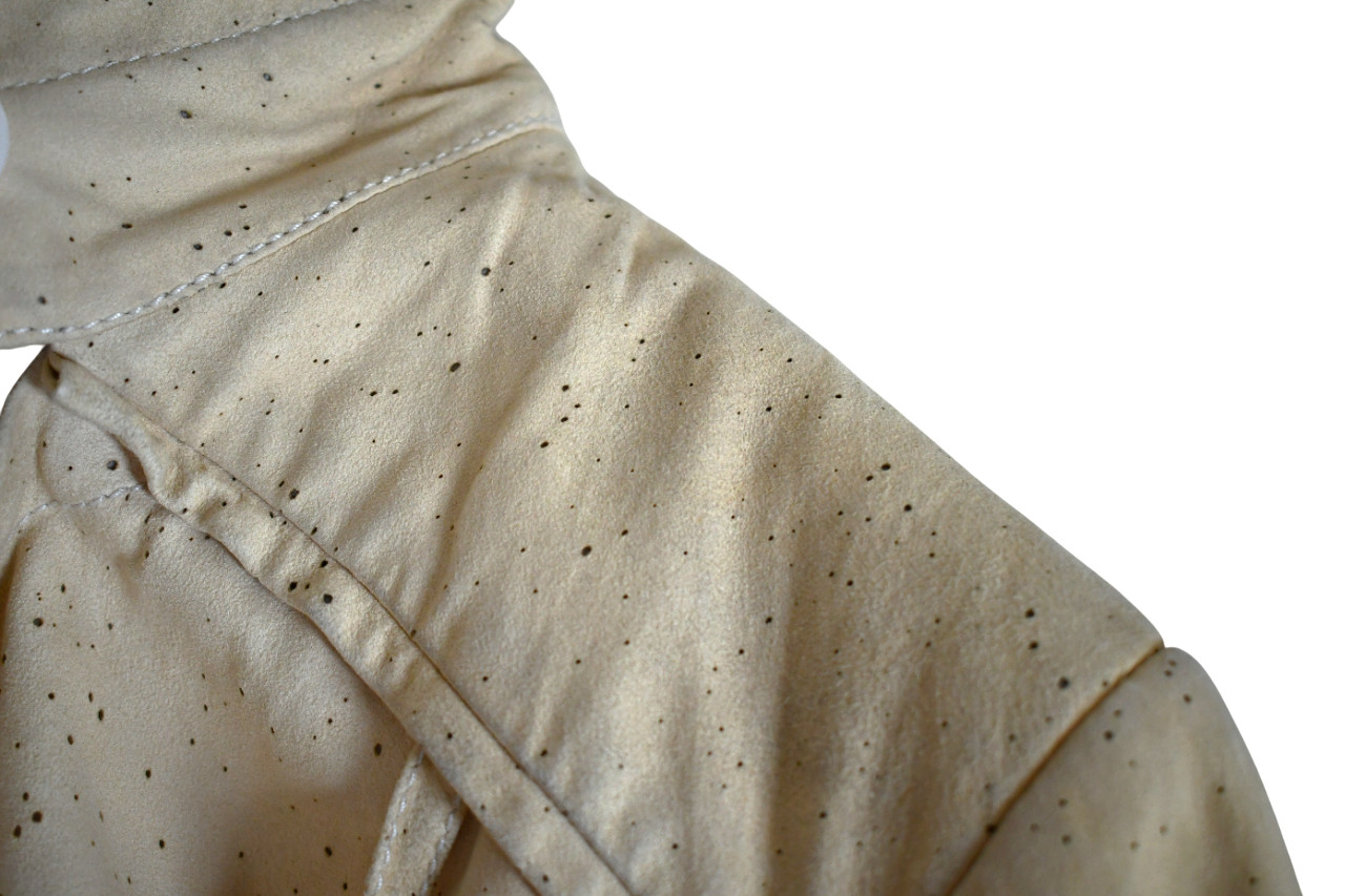 ANN DEMEULEMEESTER Cream PERFORATED LEATHER Women’s Jacket 36 FRANCE