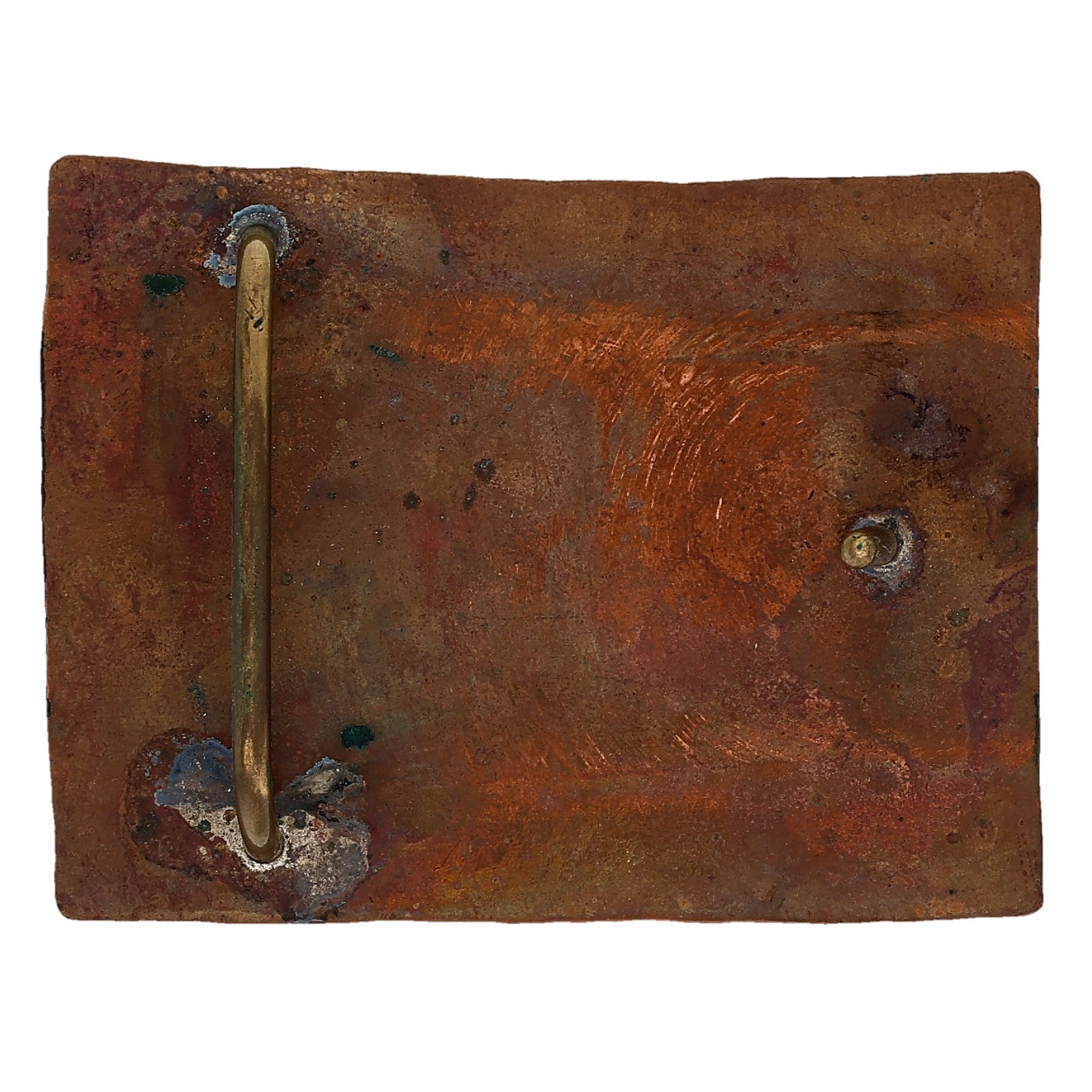 Brass Copper Infinity Lemniscate Handcrafted Artisan Studio Vintage Belt Buckle