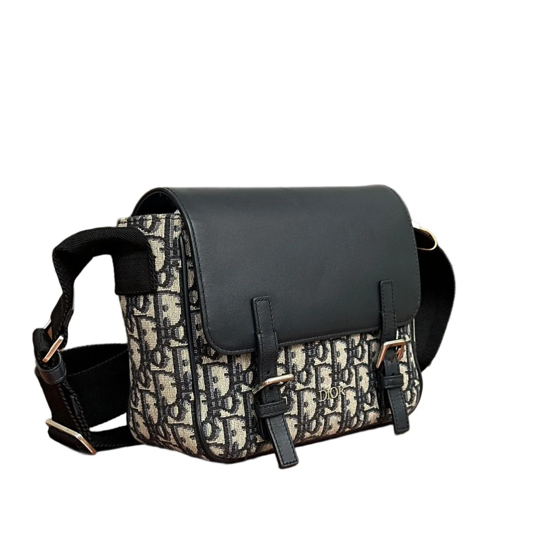 Dior Small Diorcamp Messenger Black Beige Navy Oblique (zz072426k1r)