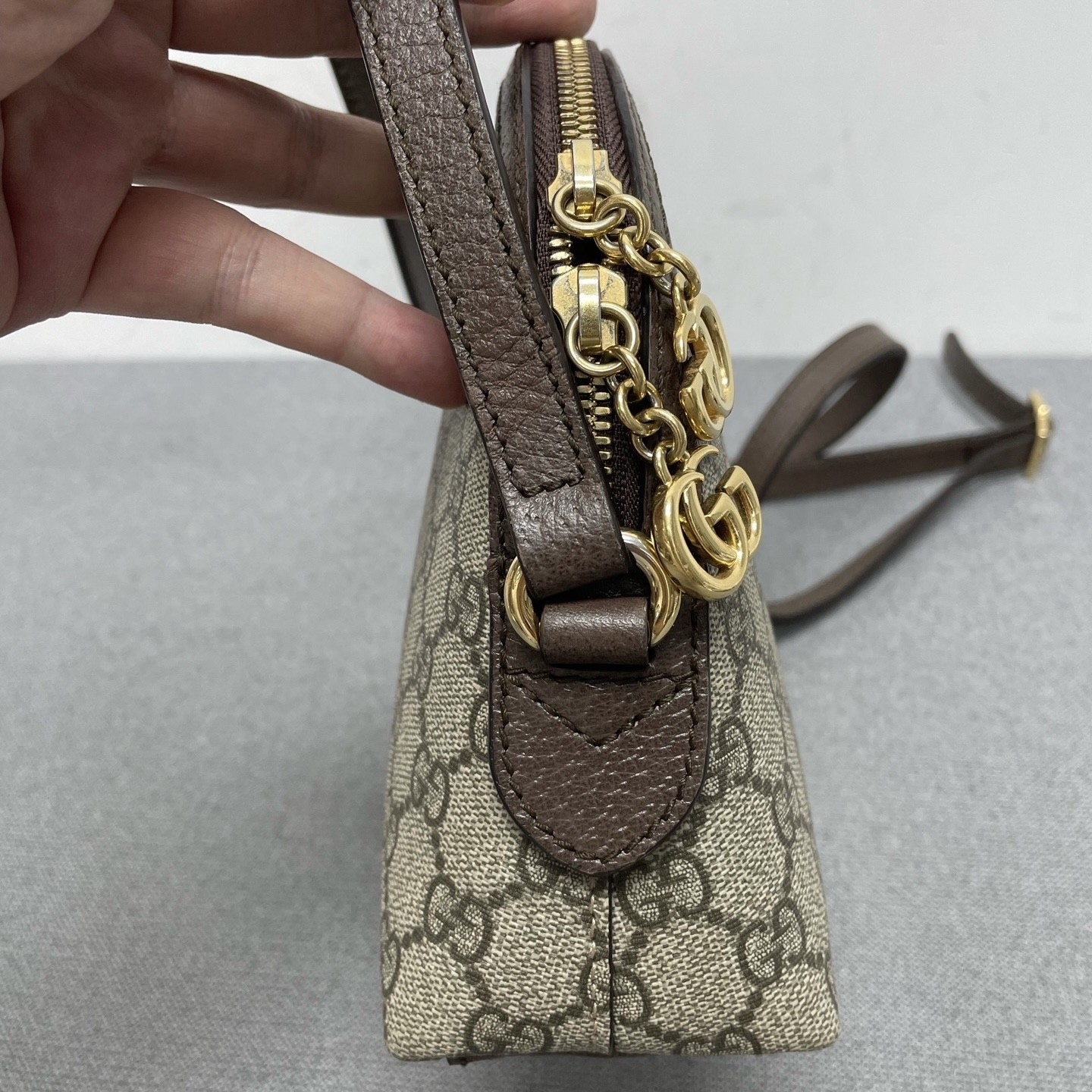 Gucci Pre-Owned Authentic Ophidia Collection Crossbody Bag Beige Shell