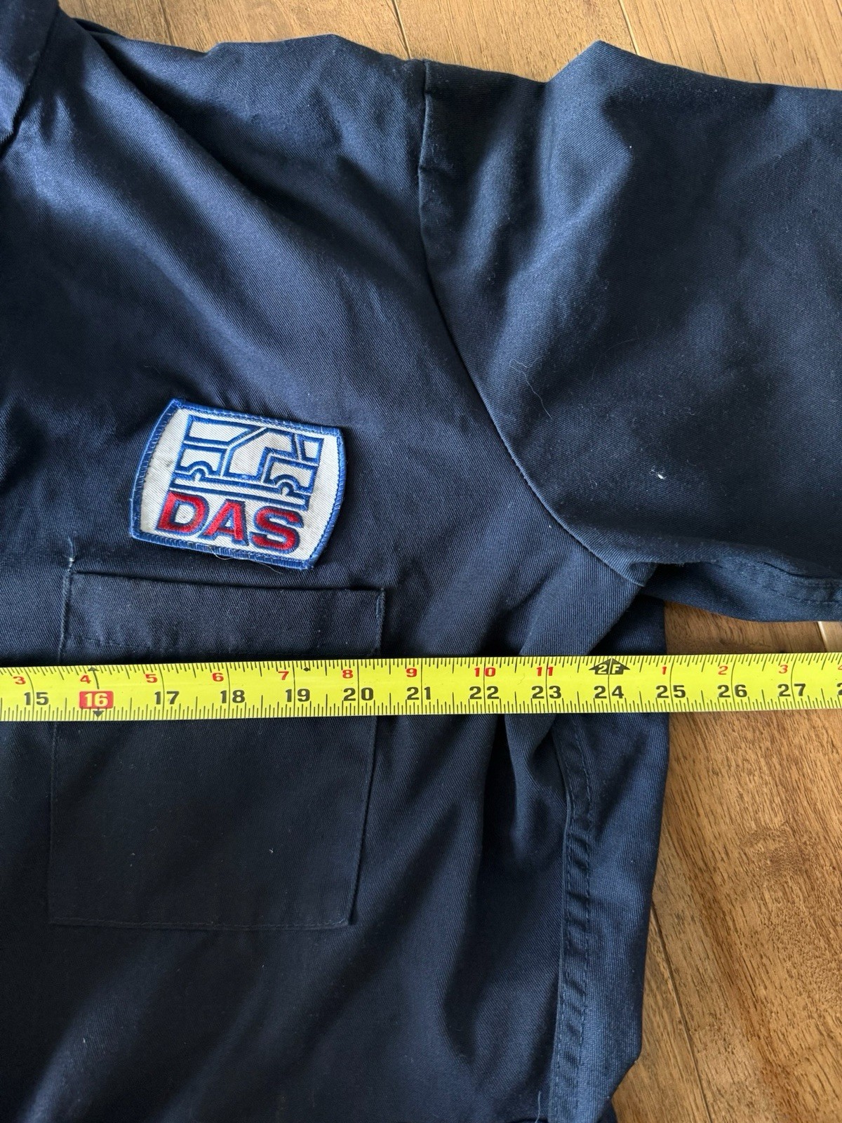 Vtg Dickies Navy Twill Work Coveralls CT20 DAS Patch Mechanic Utility Jumpsuit