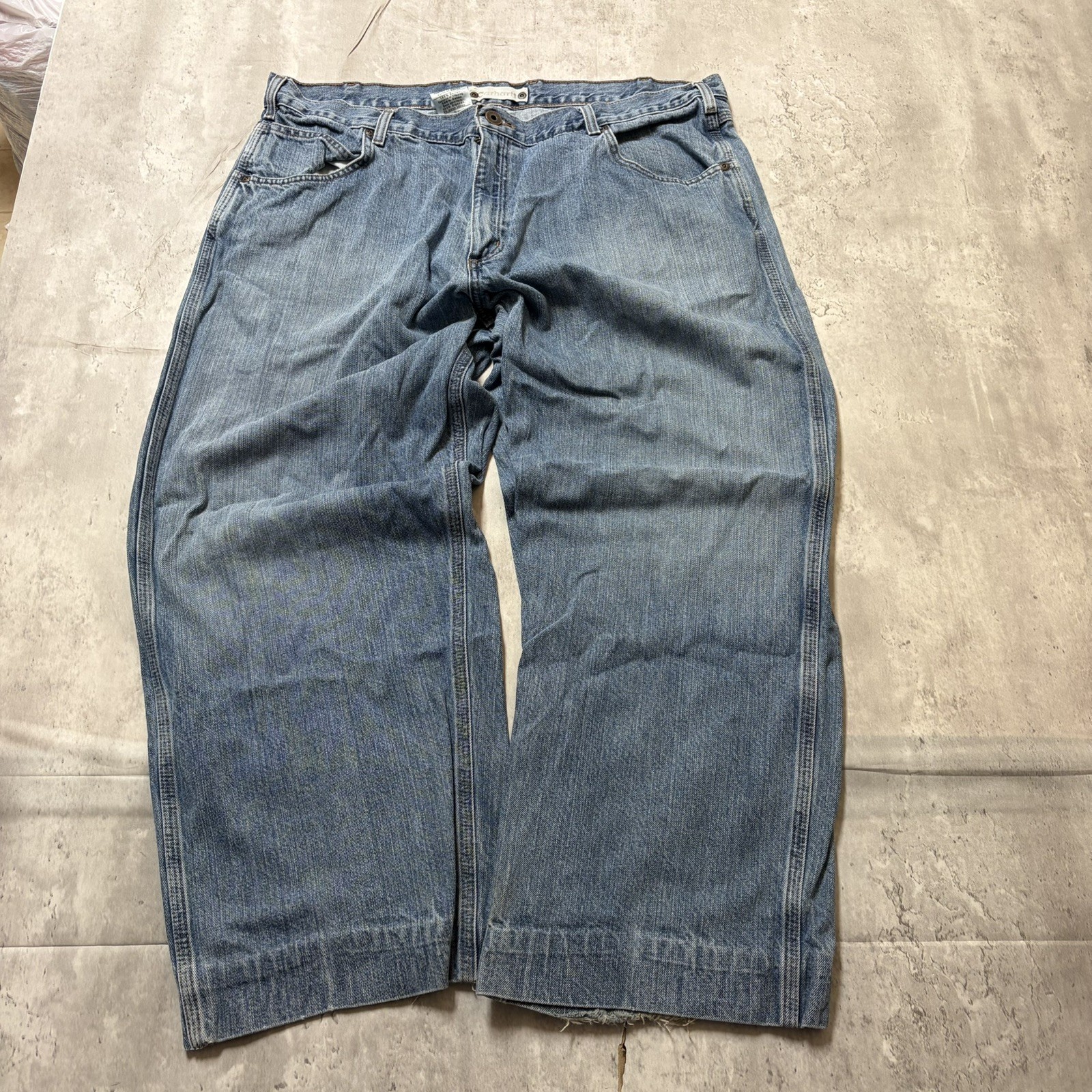 Carhartt B189 LVN Carpenter Jeans 42×30 Loose Fit Workwear Denim Utility