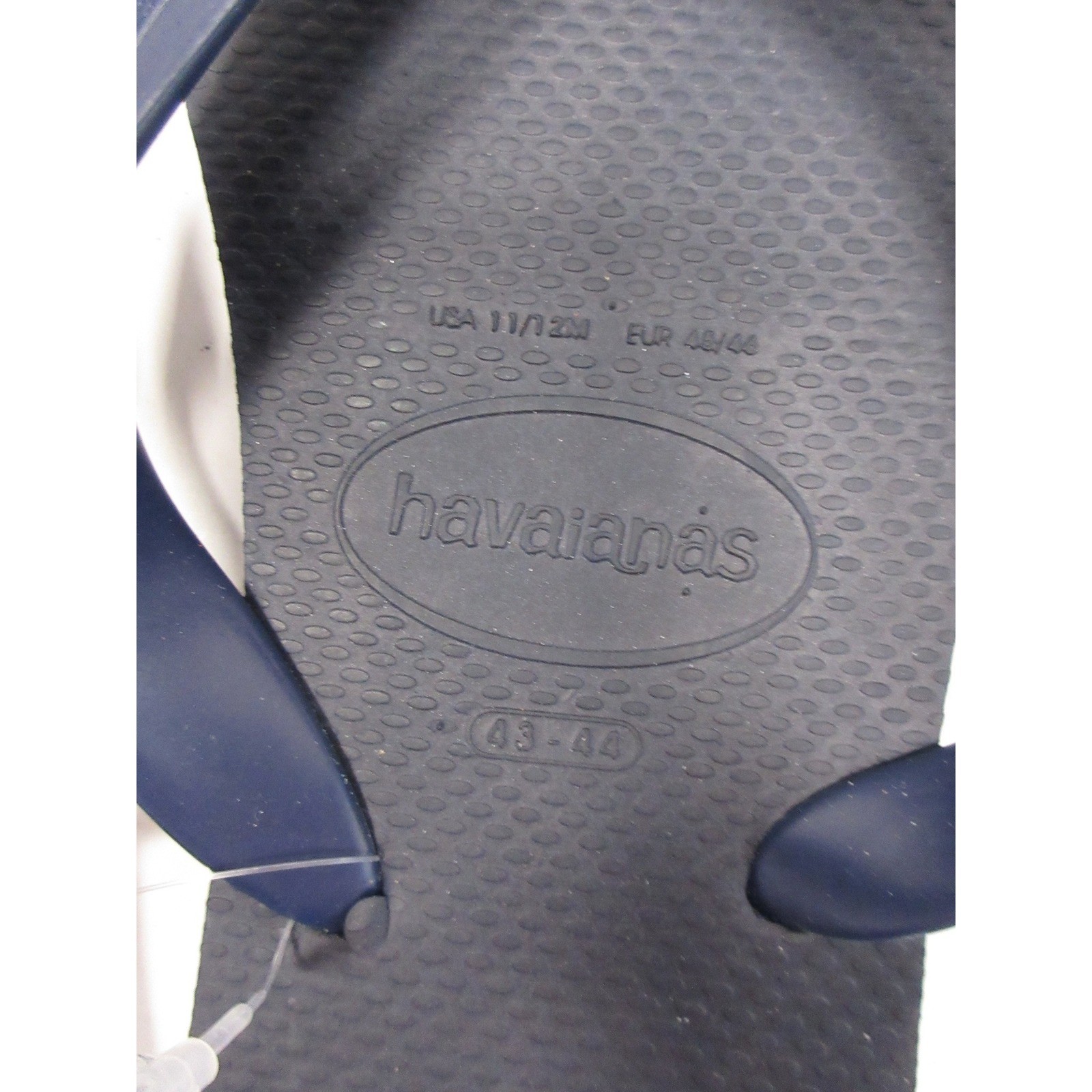 Havaianas Sandals Men 11 12 M Blue Navy Flip Flops Rubber Casual Summer NEW