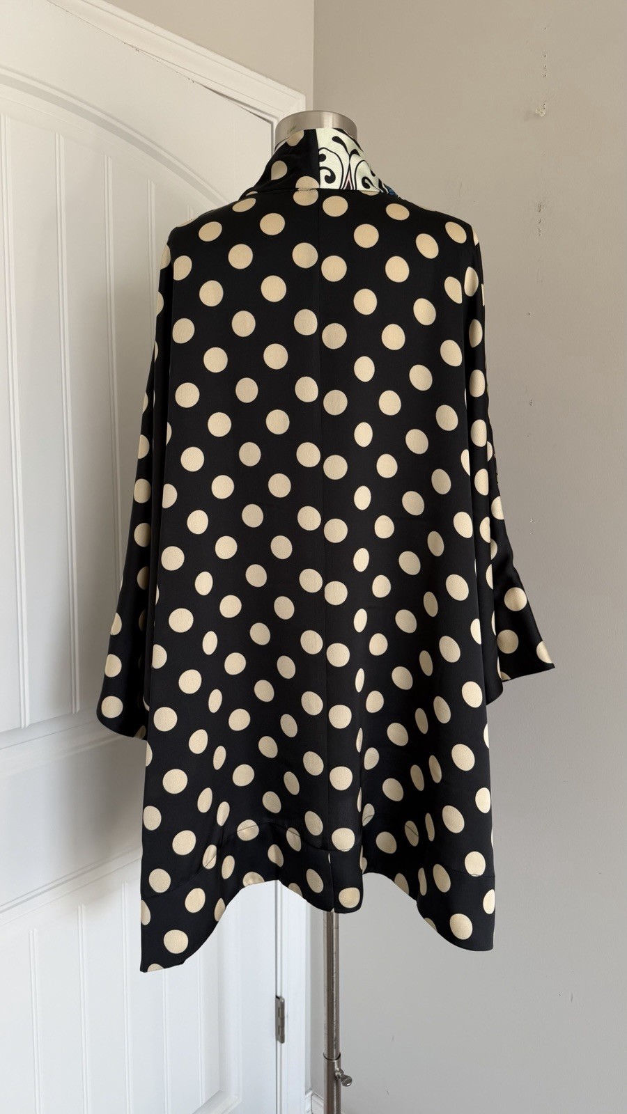 ALEMBIKA OPEN FRONT POLKA DOT MULTI COLOR OPEN FRONT KIMONO TOP JACKET SIZE 2X