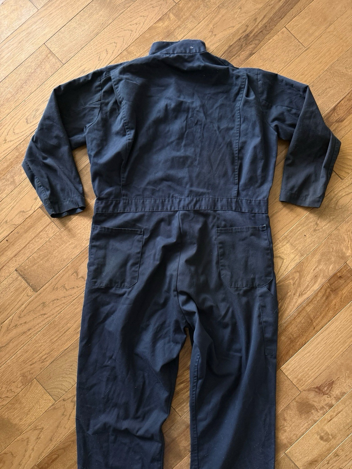 Vtg Dickies Navy Twill Work Coveralls CT20 DAS Patch Mechanic Utility Jumpsuit