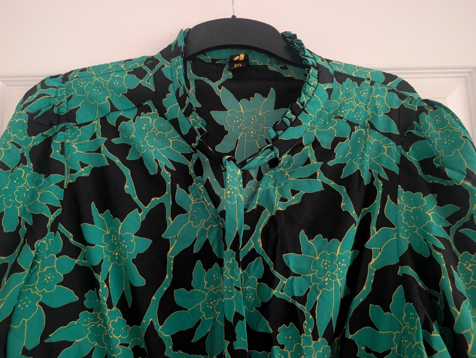 Jolie Moi Green Black 3/4 Sleeve Midi Dress Size 20 (T45)