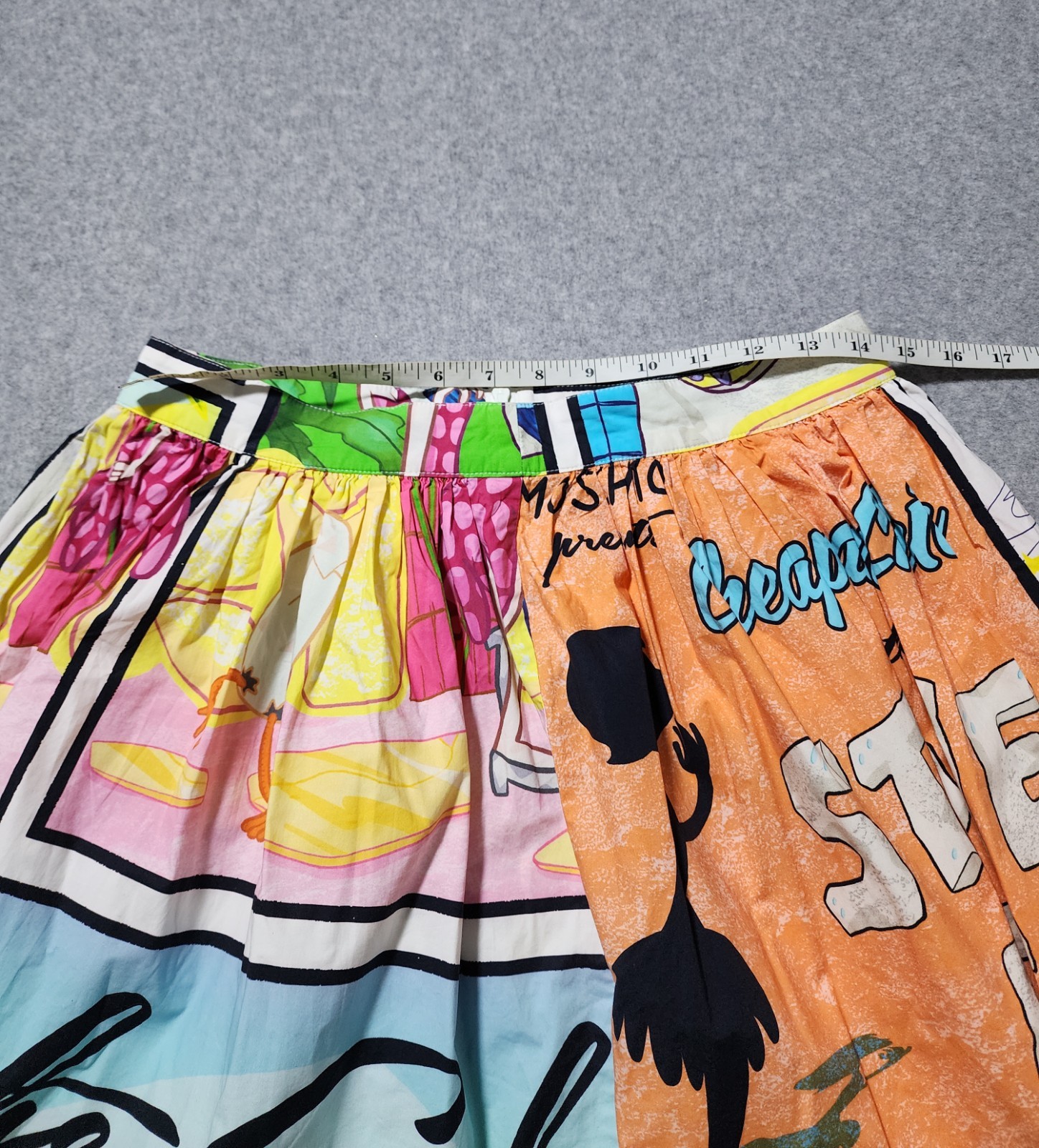 Moschino Cheap and Chic Multicolour Comic Print stone age skirt size M