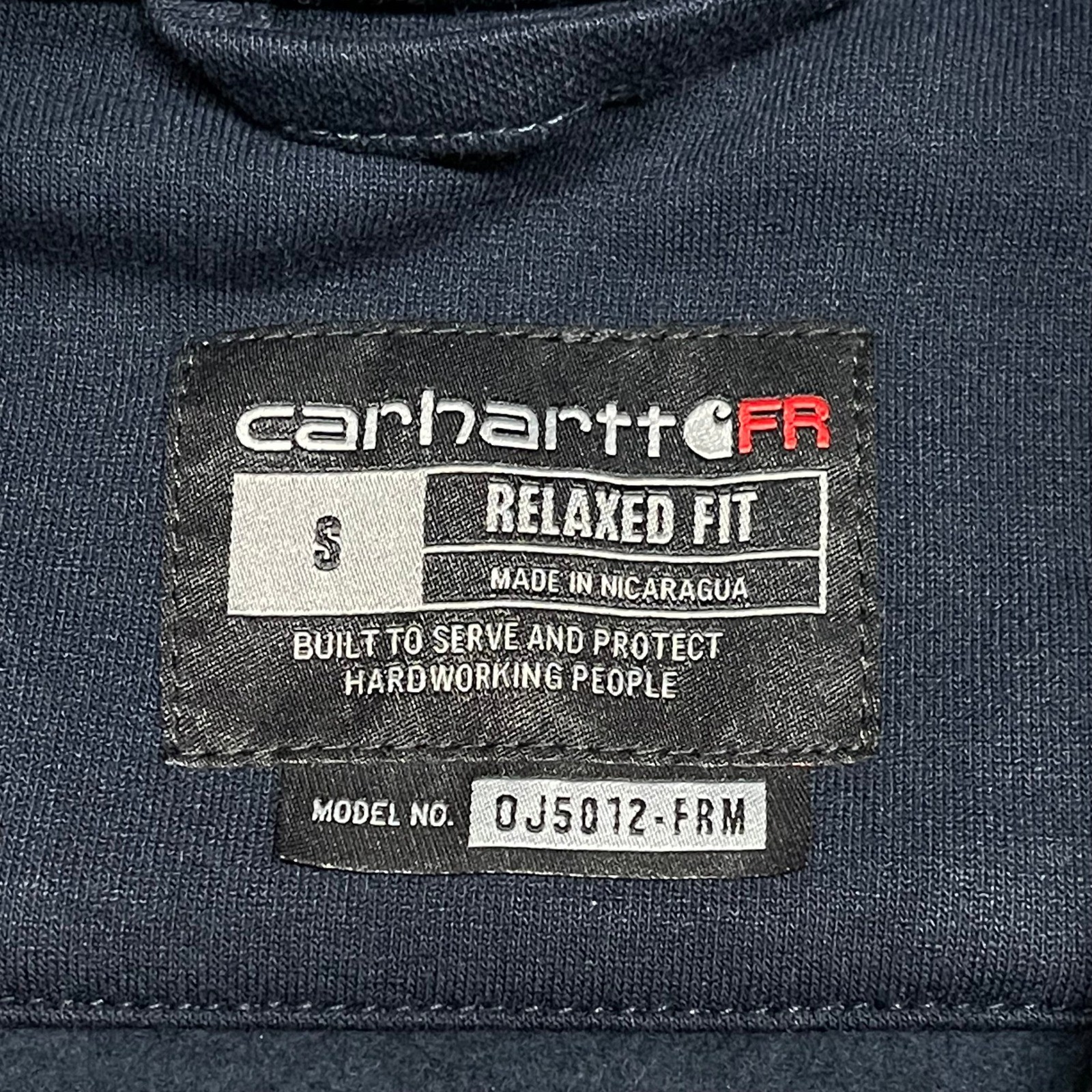 Carhartt FR Pullover Mens Small Blue Rain Defender Mock Neck Flame Resistant
