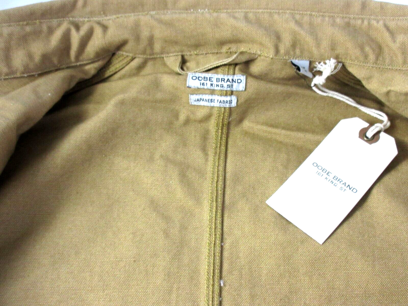 Men’s OOBE Brand Canvas Cotton Chore Coat Buckwheat Brown NWT Free Ship