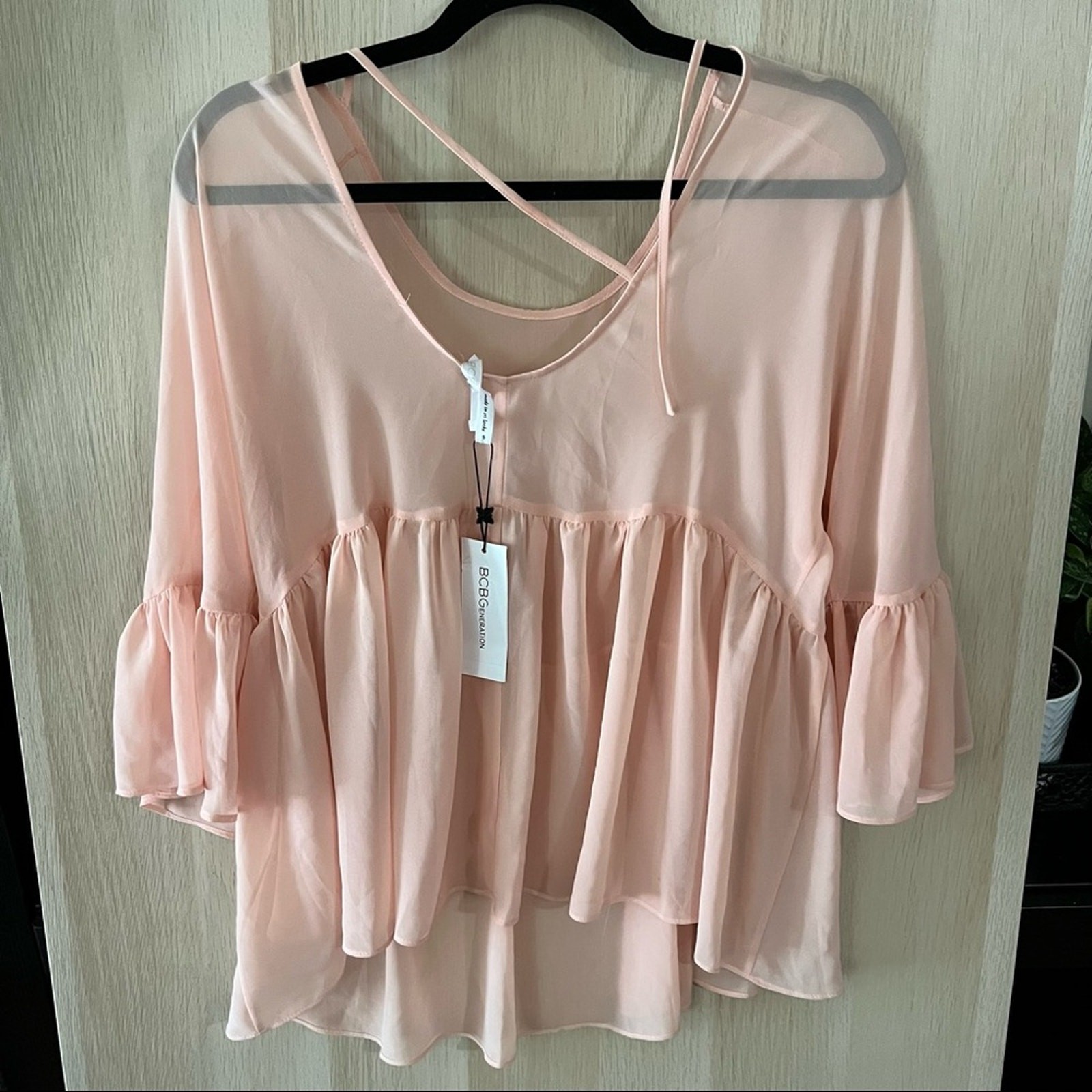 BCBGENERATION Coral Sheer Top (imperfect)