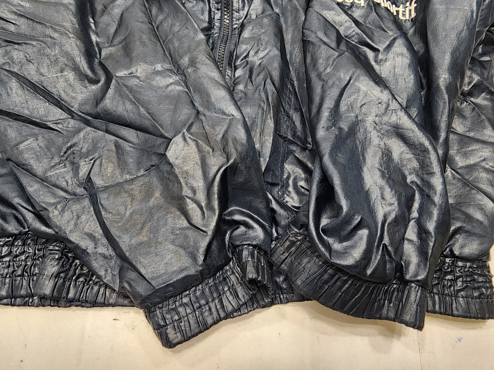 Vintage Le Coq Sportif Full Zip Lined Windbreaker Jacket Navy Size Med