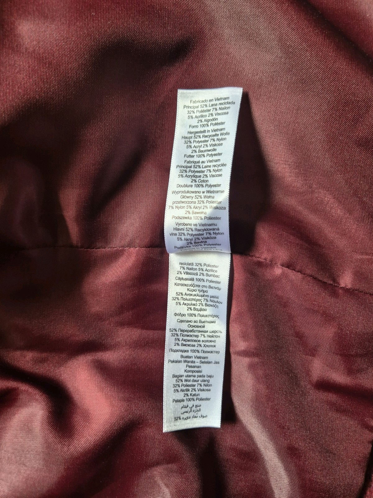 NEXT Tailoring Rust Wine Red Tweed Wool Blend Fleck Weave Tailored Jacket UK 16