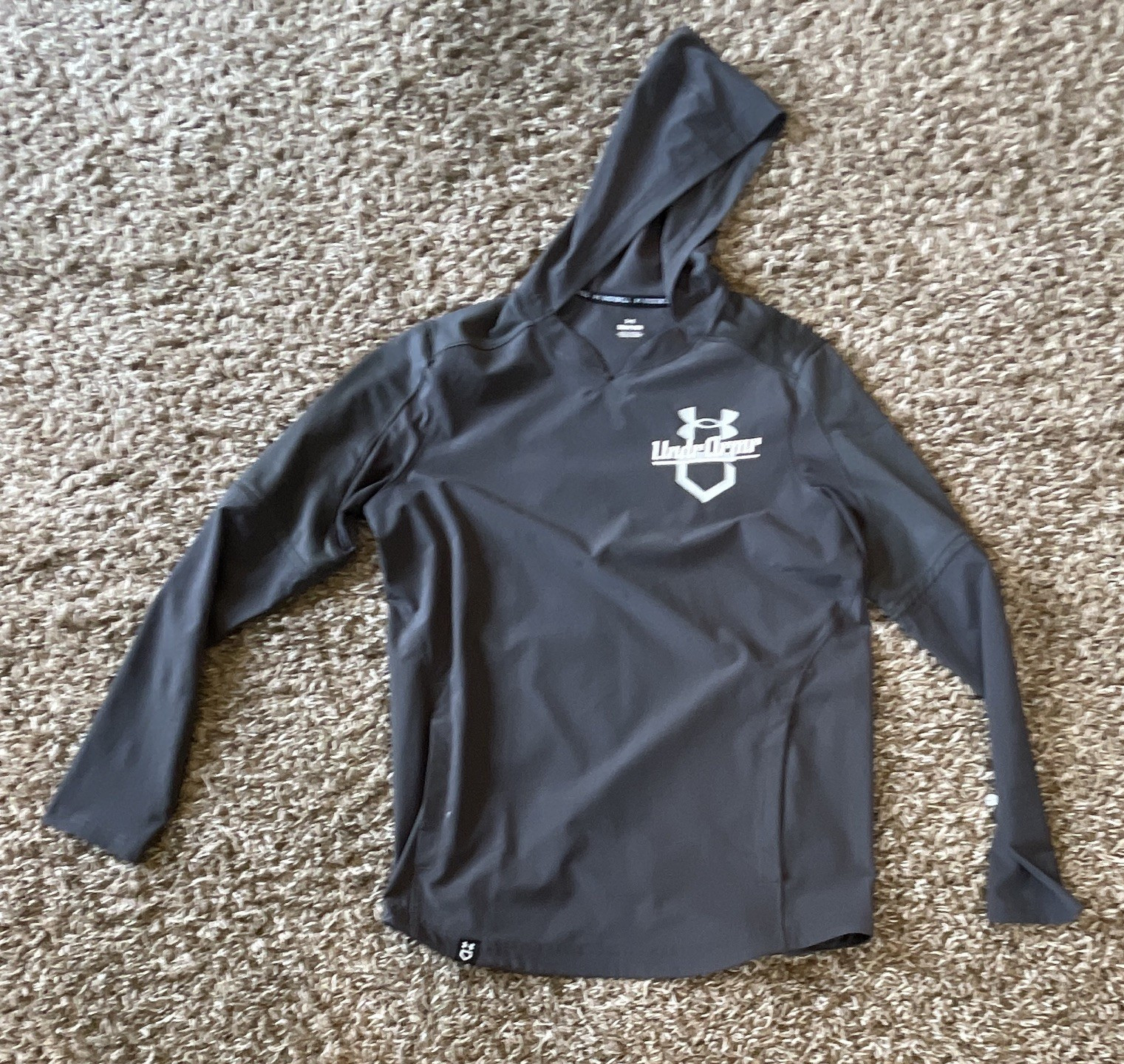Under Armour Baseball Men’s Black Hooded Pullover Hoodie Long Sleeve Size S