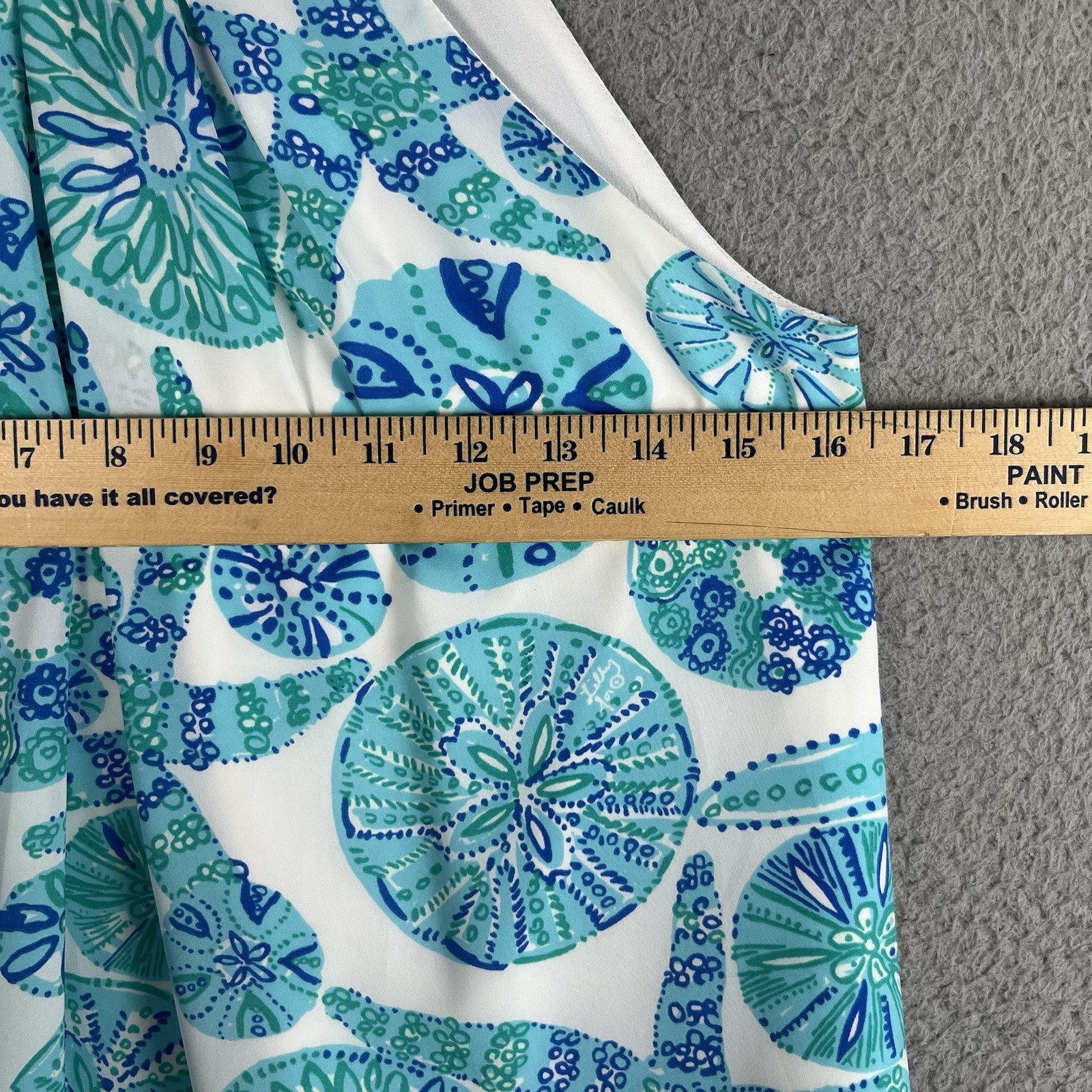 Lilly Pulitzer Halter Top Juniors XL Blue Green Starfish Sand Dollar Braided