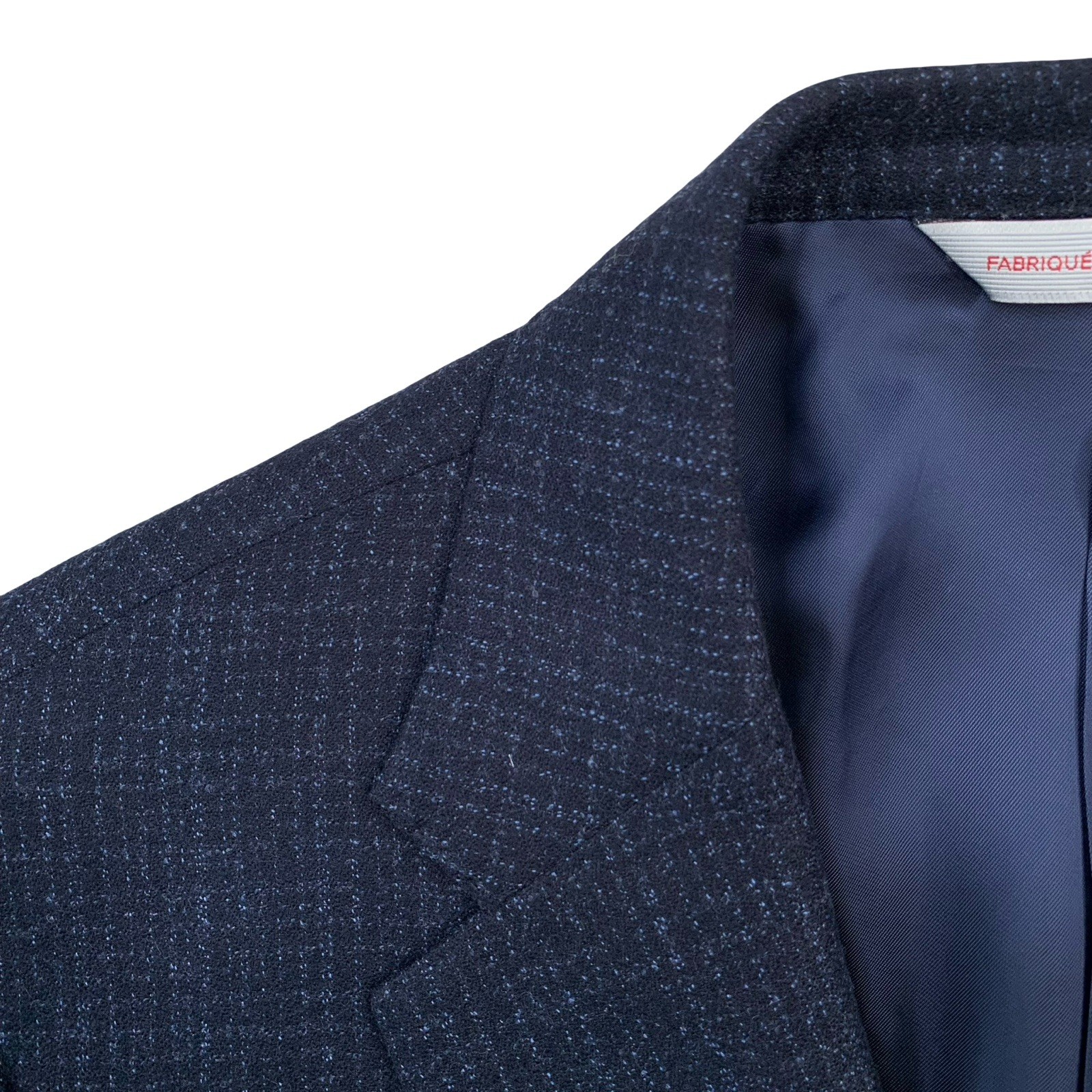 Mens 42 R Samuelsohn 1929 Navy Blue Speckled Flannel Knit Patch Pocket Blazer