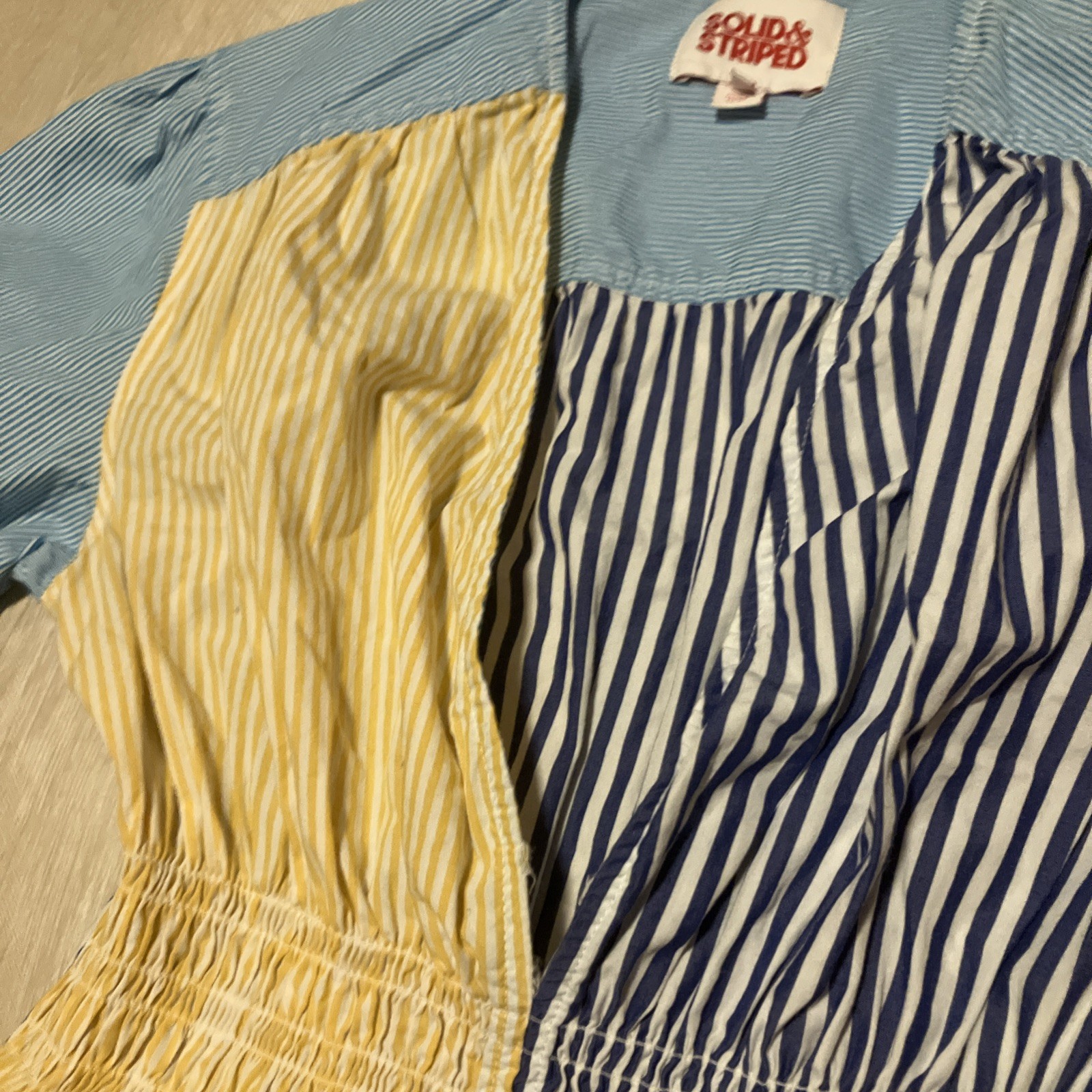 Solid & Striped Solid & Striped The Delilah Shirt Dress Mixed Stripe Read Deep V