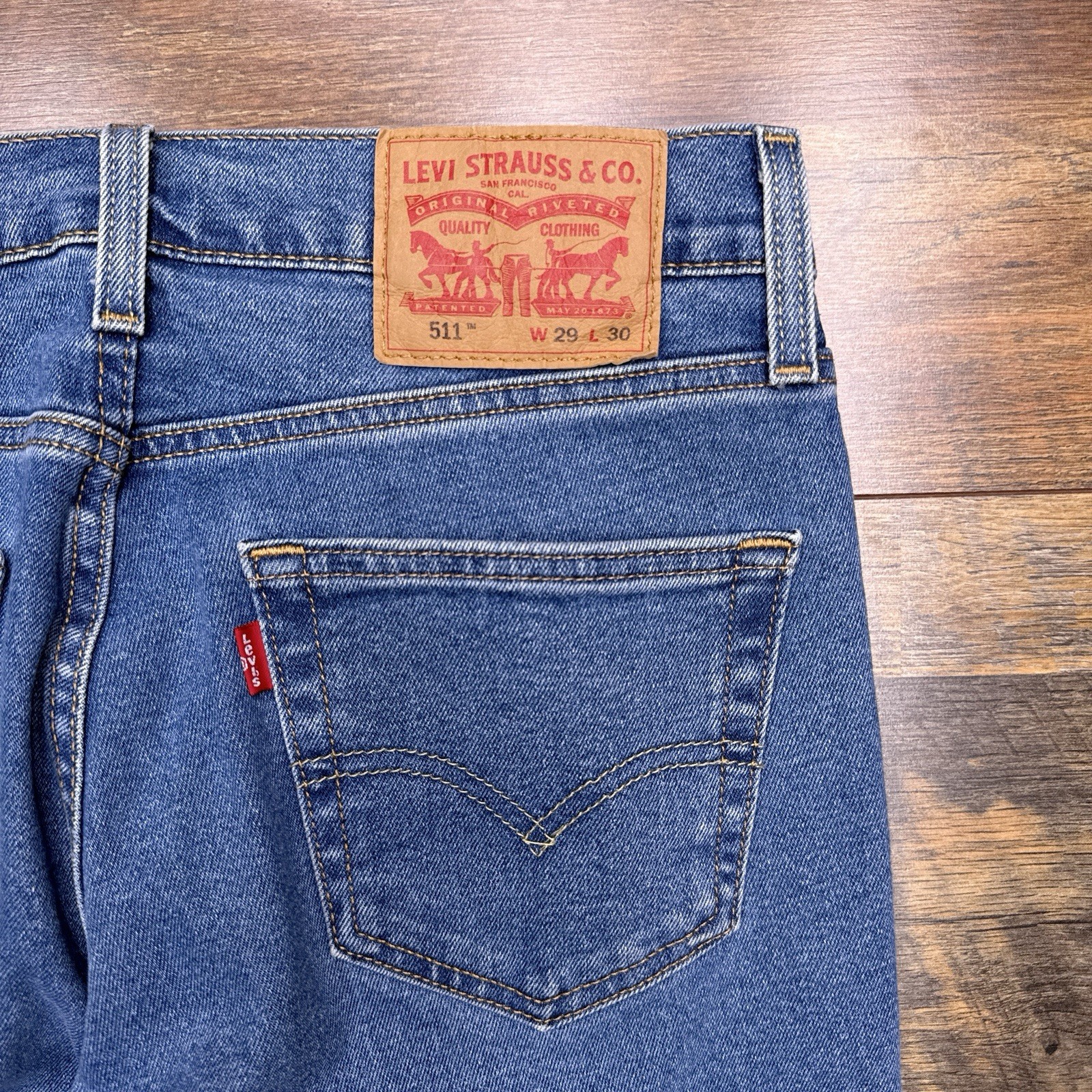 Levis 511 Slim Jeans Mens 29×30 Blue Mid Rise Stretch