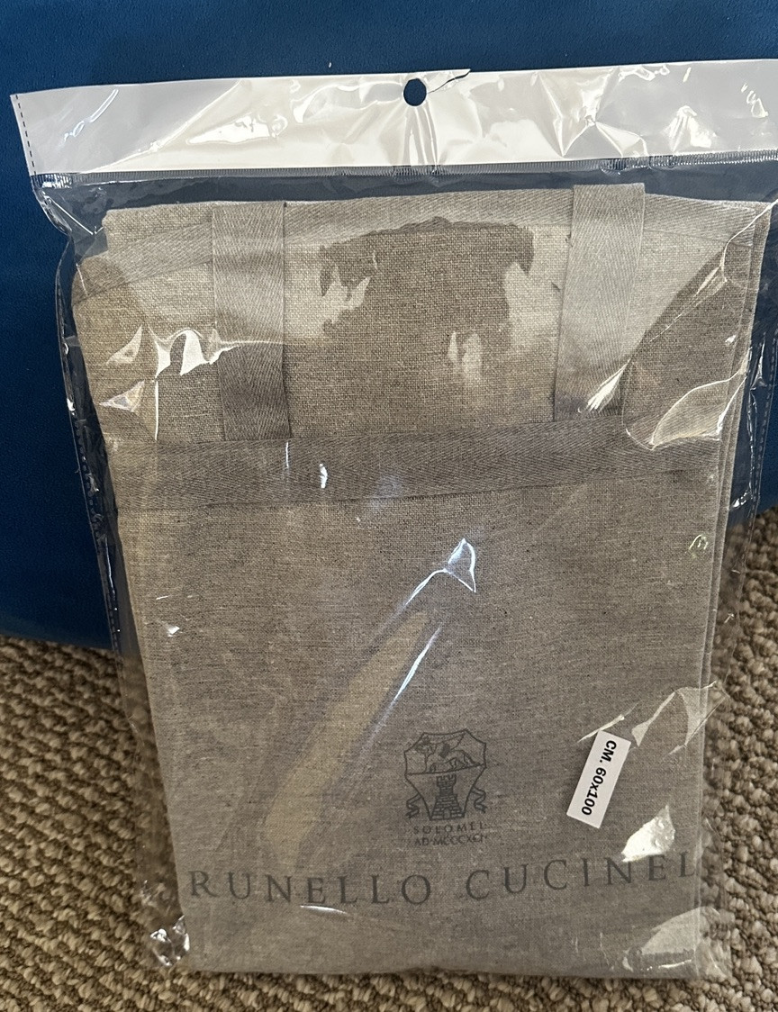 NEW BRUNELLO CUCINELLI 100% COTTON GRAY LOGO GARMENT BAG 60 x 120CM
