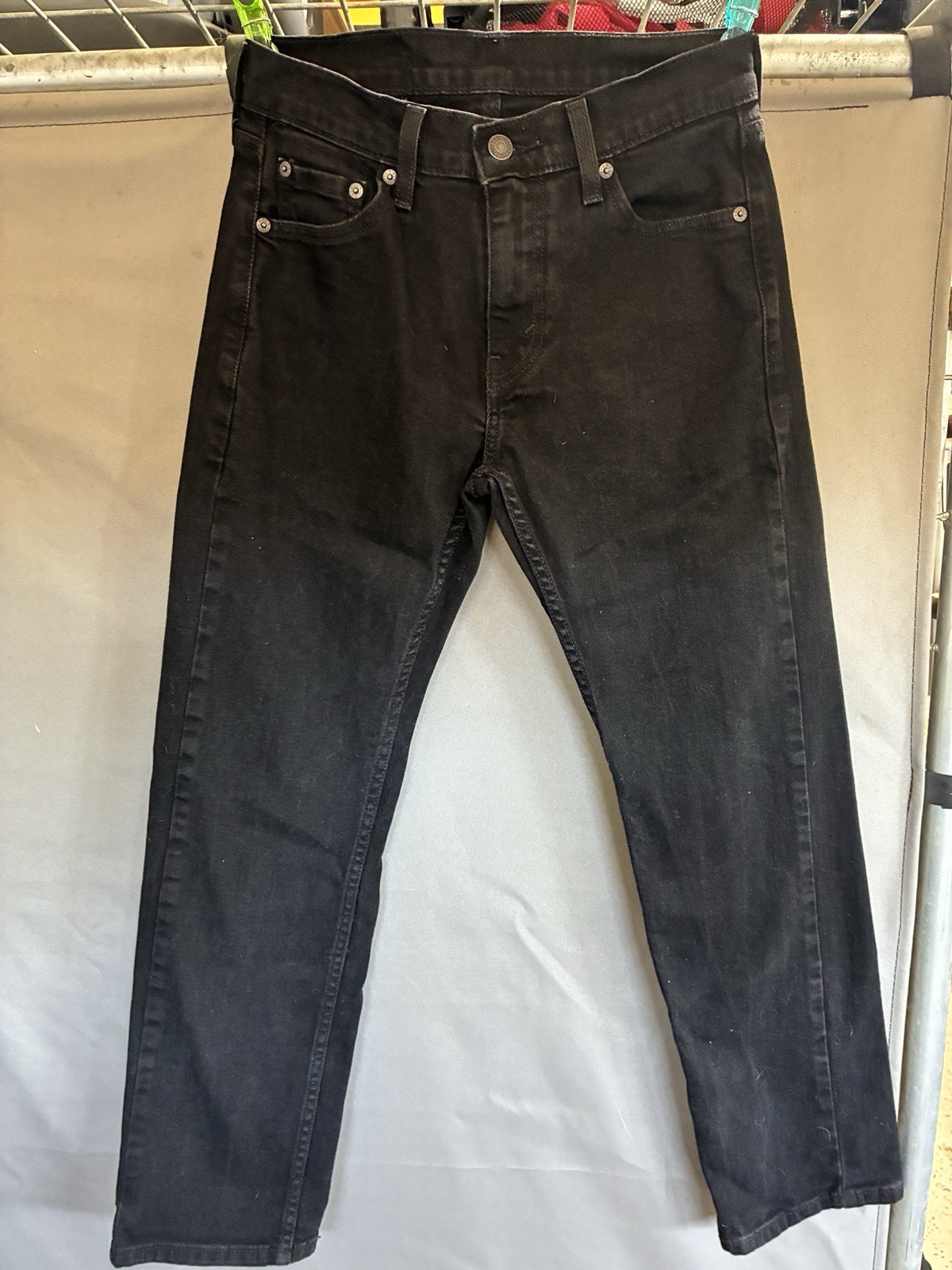 Levi’s Black Dark Wash Denim Jeans Slim Straight 5-Pocket Cotton Blend