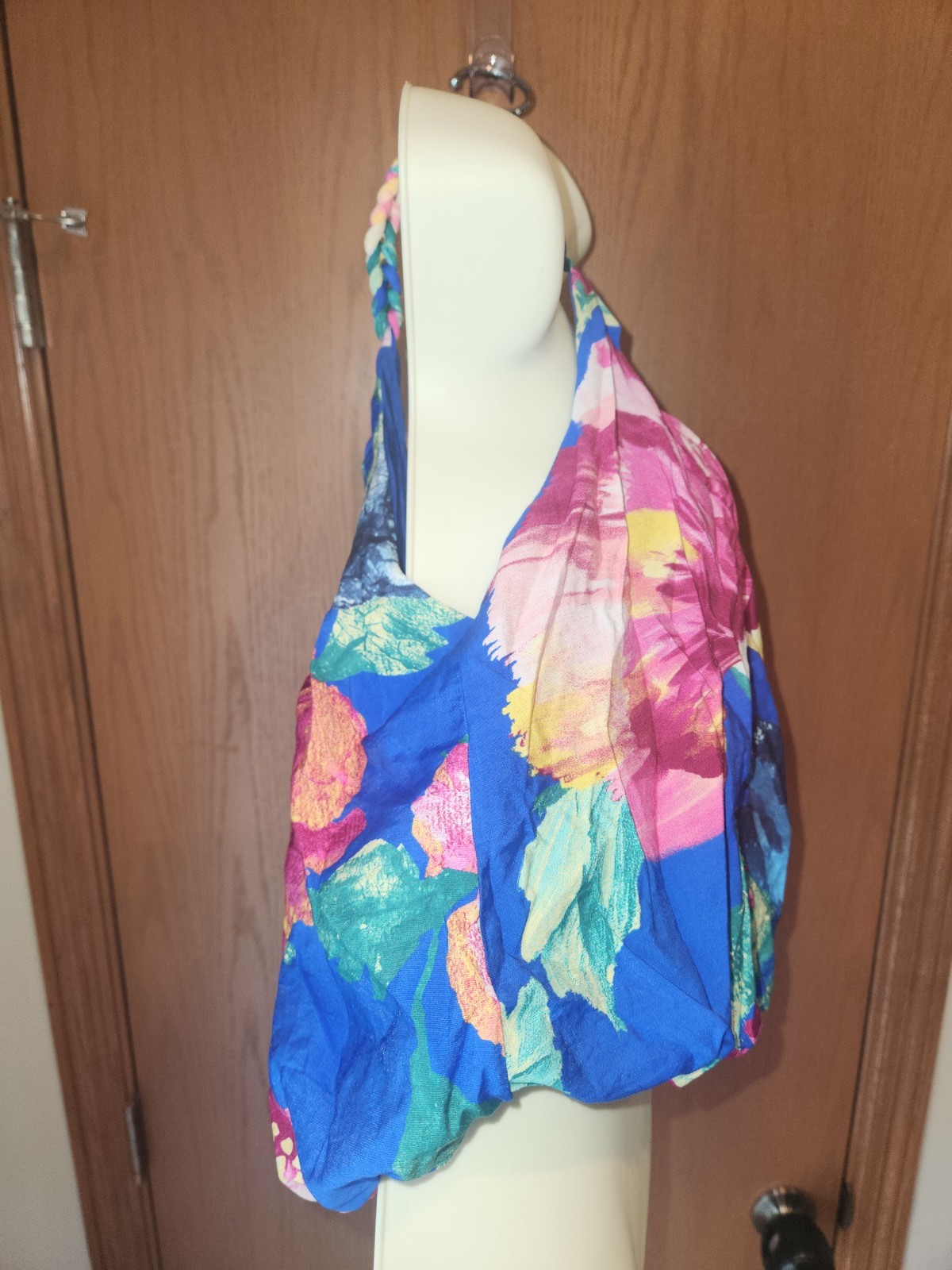 Skies Are Blue Pedal Pop Braid Strap Floral Bubble Top Small S NWT