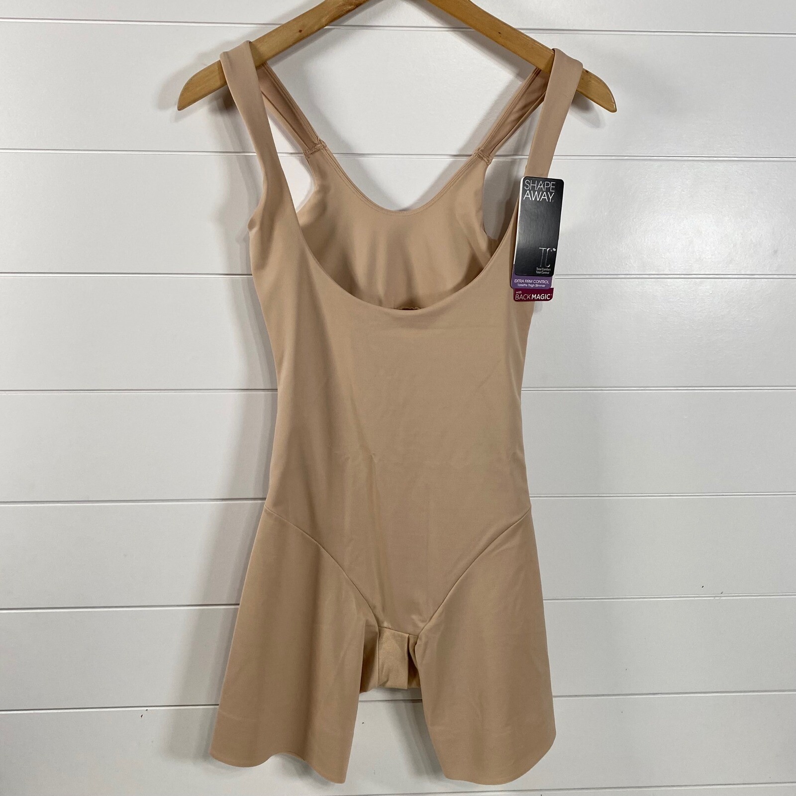 Total Comfort Womens Shape Away Extra Firm Control Torsette Thigh Shapewear M